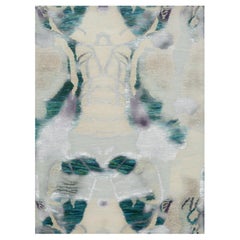 Tapis moderne aux motifs botaniques abstraits « Verdant Mirror » de Doris Leslie Blau