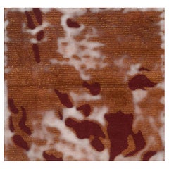 Abstract Botanical Rug in Rust Orange "Ember Vine" by Doris Leslie Blau