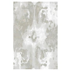 Abstract Botanical Rug in Taupe, Sage "Misted Grove" by Doris Leslie Blau