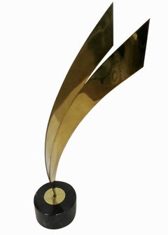 Post Modern Abstract Brass Table Sculpture by Curtis Jere, 1984