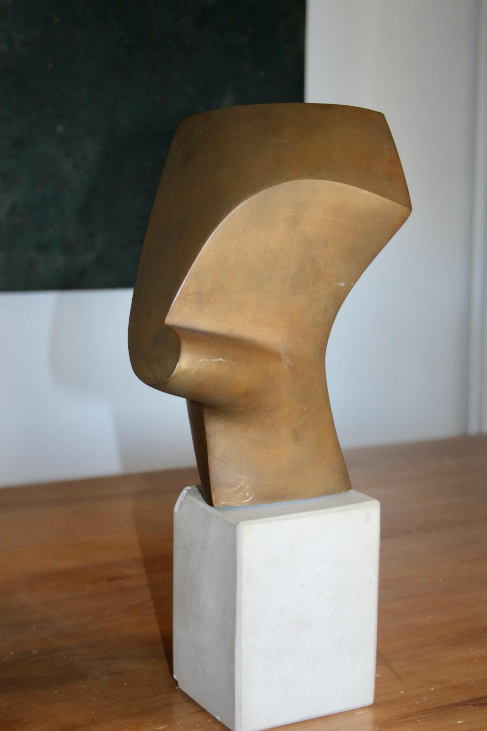 Europeo Scultura astratta in bronzo e marmo