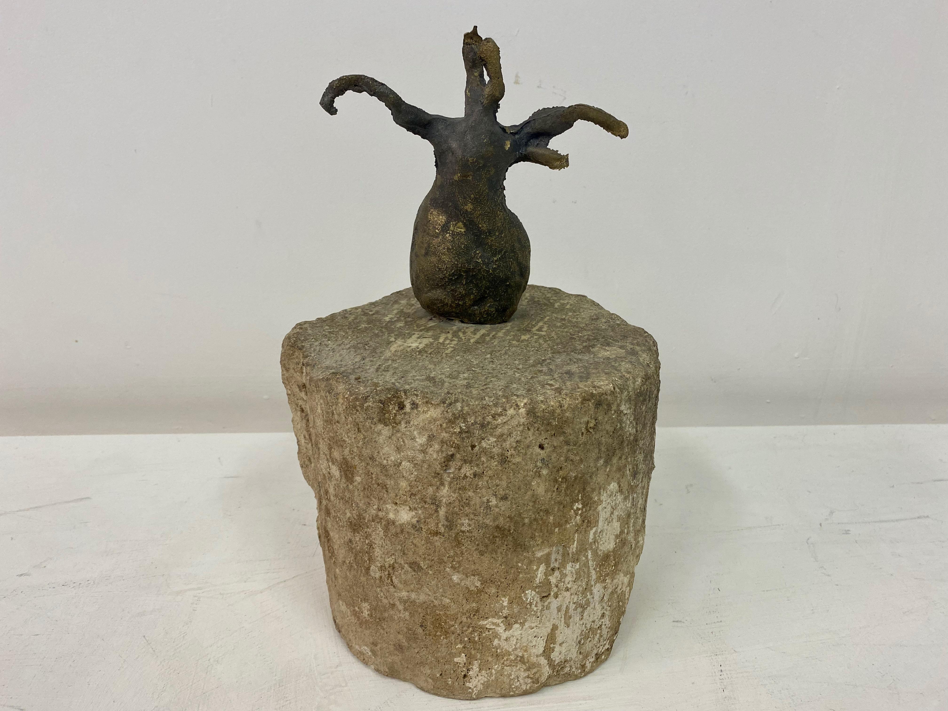 Abstract Bronze and Stone Sculpture 1