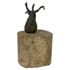 Abstract Bronze and Stone Sculpture