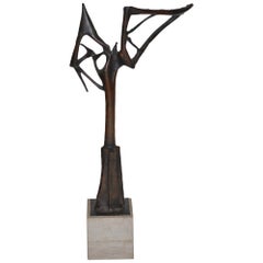 Abstract Bronze Brutalist Sculpture by Clyde Ball