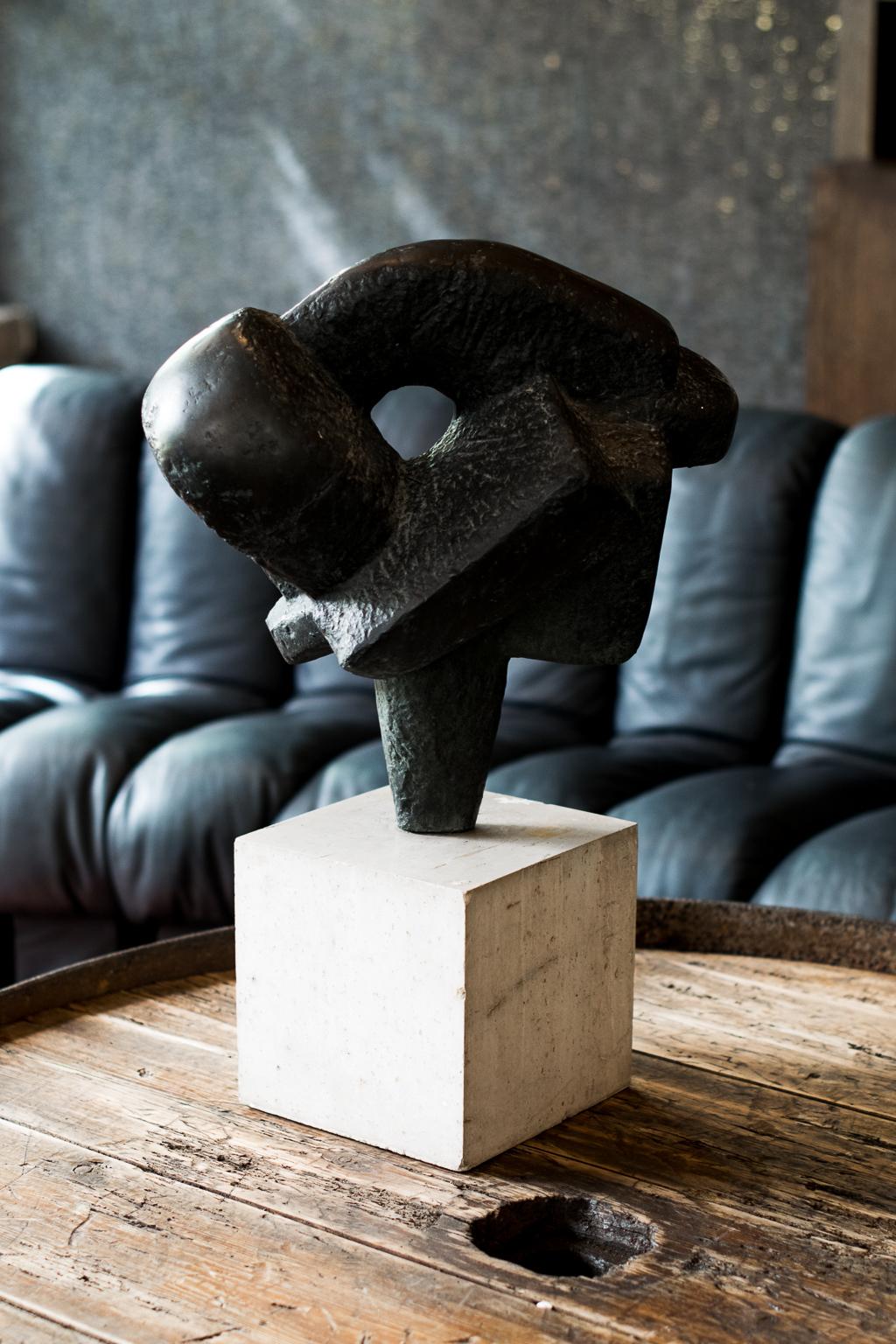 Brutalist Abstract Bronze by Francisco Baron, Spain, 1960s