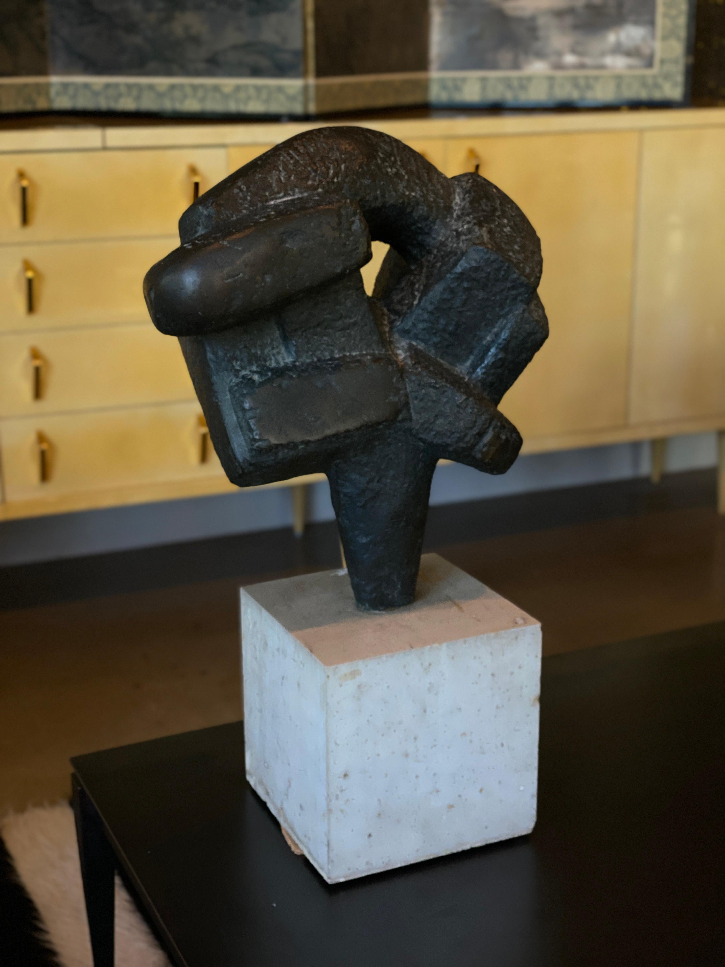 Spanish Abstract Bronze by Francisco Baron, Spain, 1960s
