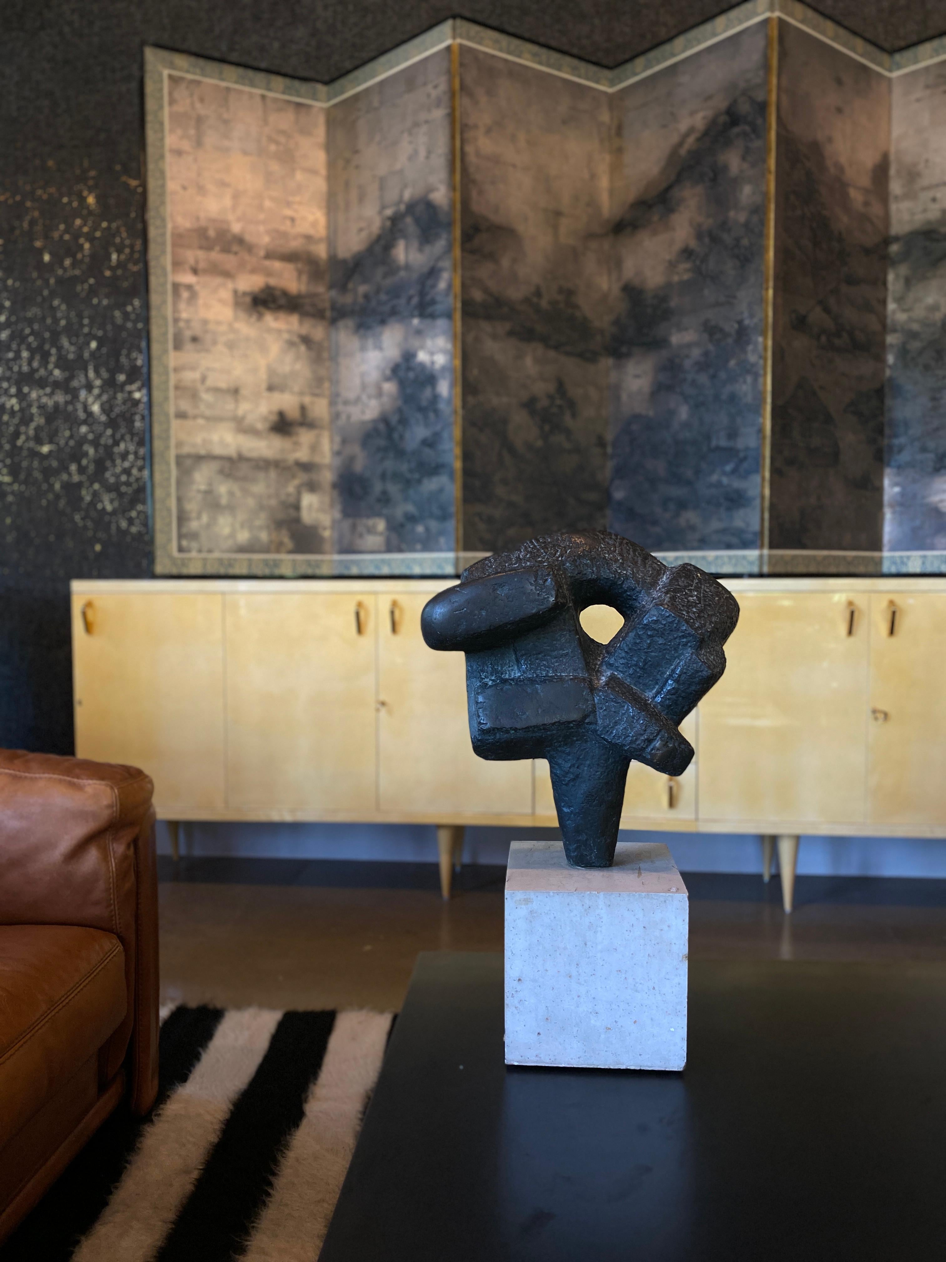 Mid-20th Century Abstract Bronze by Francisco Baron, Spain, 1960s