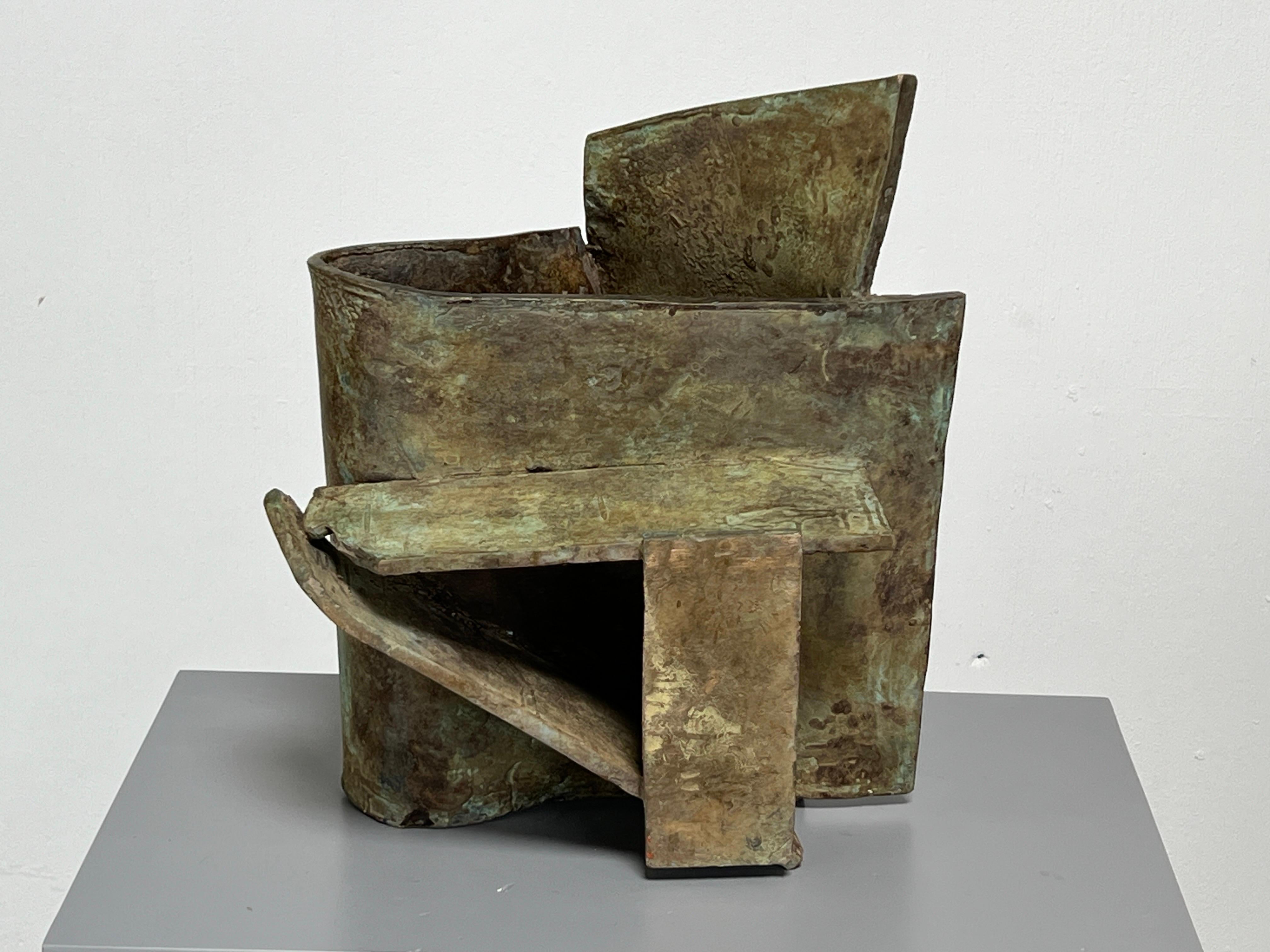 The twisting plains of this 1976 Michael Steiner bronze create a quiet tension on a small scale. Mr. Steiner's work is represented in the permanent collections of the Solomon R. Guggenheim Museum, Boston Museum of Fine Art, the Hirshhorn Museum and