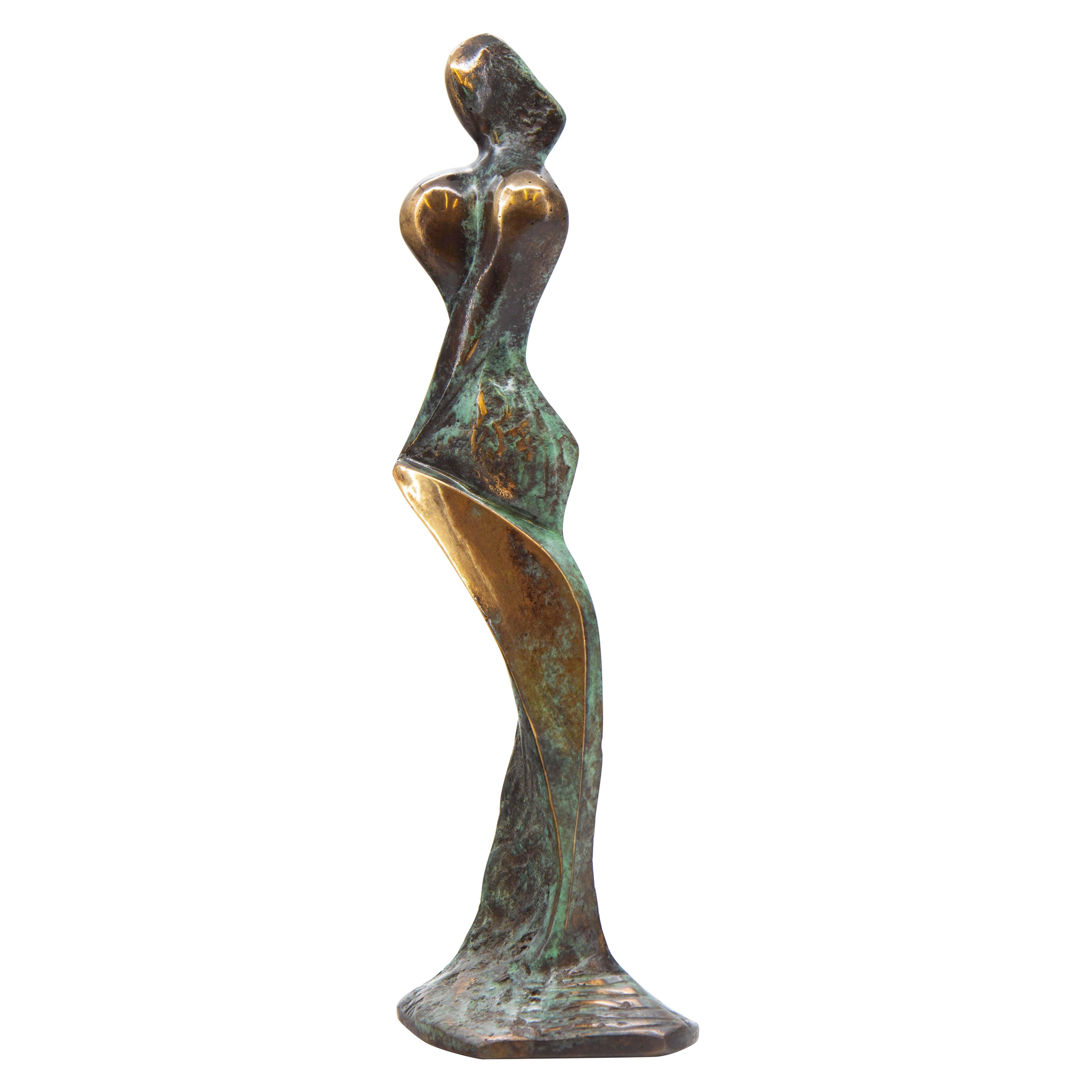 Abstract Bronze Female Statuette Stanislaw Wysocki in the style of Henry Moore