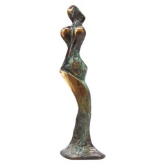 Abstract Bronze Female Statuette Stanislaw Wysocki in the style of Henry Moore