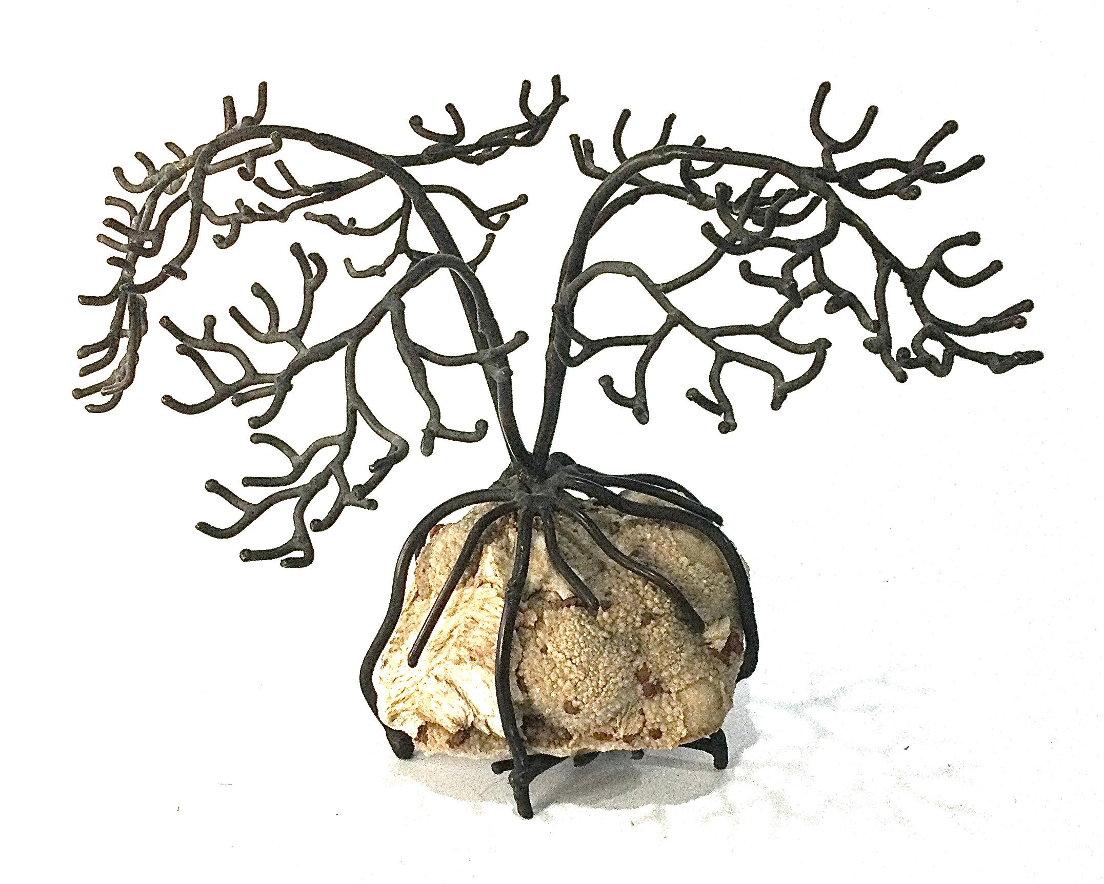 Amazing bronze tree sculpture by Belva Ball attached to geode. Sculpture is signed by the artist. 

Belva Ball was an artist, Belva Ball, born in 1931, died in 2009. Also born in 1931 and of this same generation are Edith Altman, Duane Zaloudek,