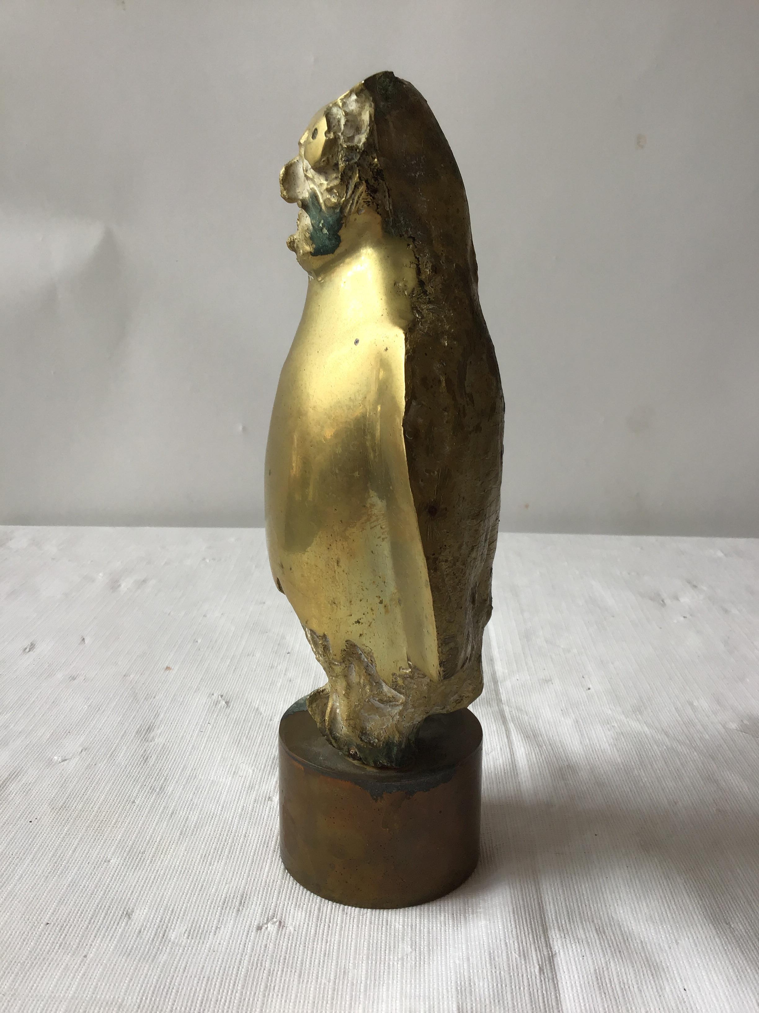 Mid-20th Century Abstract Bronze Owl by Mario Agostinelli
