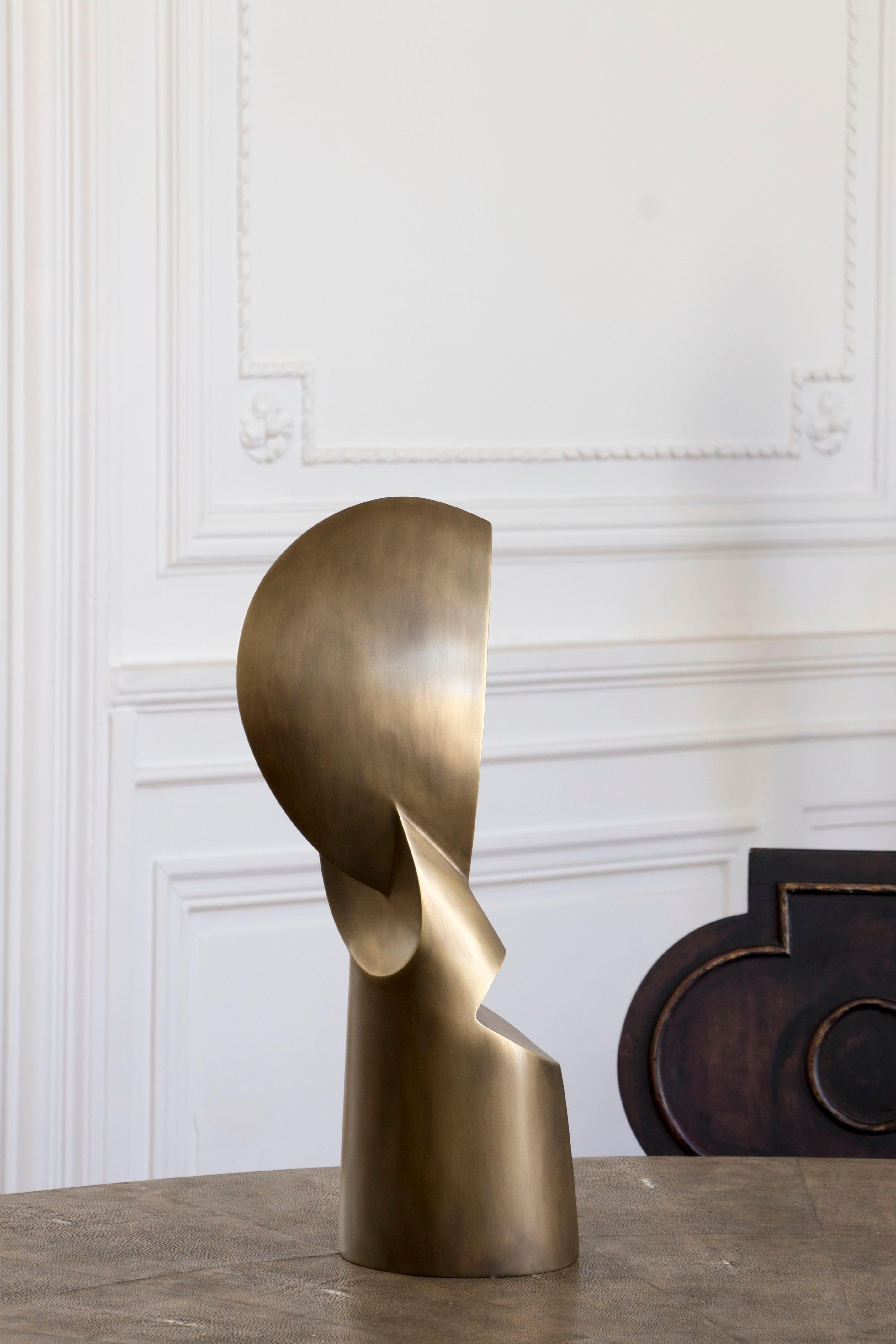 Kronos Bronze-Patina Brass Sculpture by Patrick Coard Paris For Sale 4