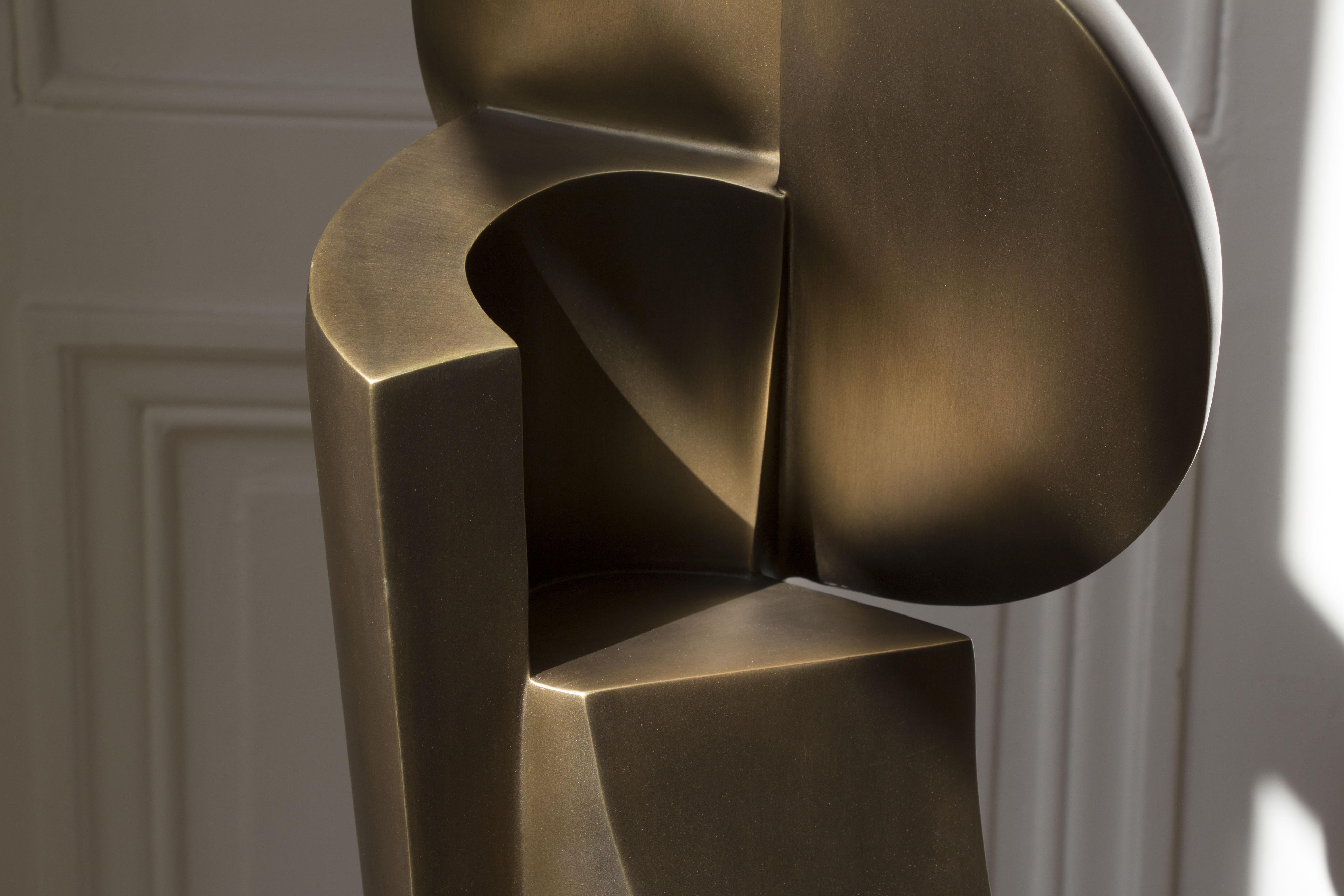 Kronos Bronze-Patina Brass Sculpture by Patrick Coard Paris For Sale 8