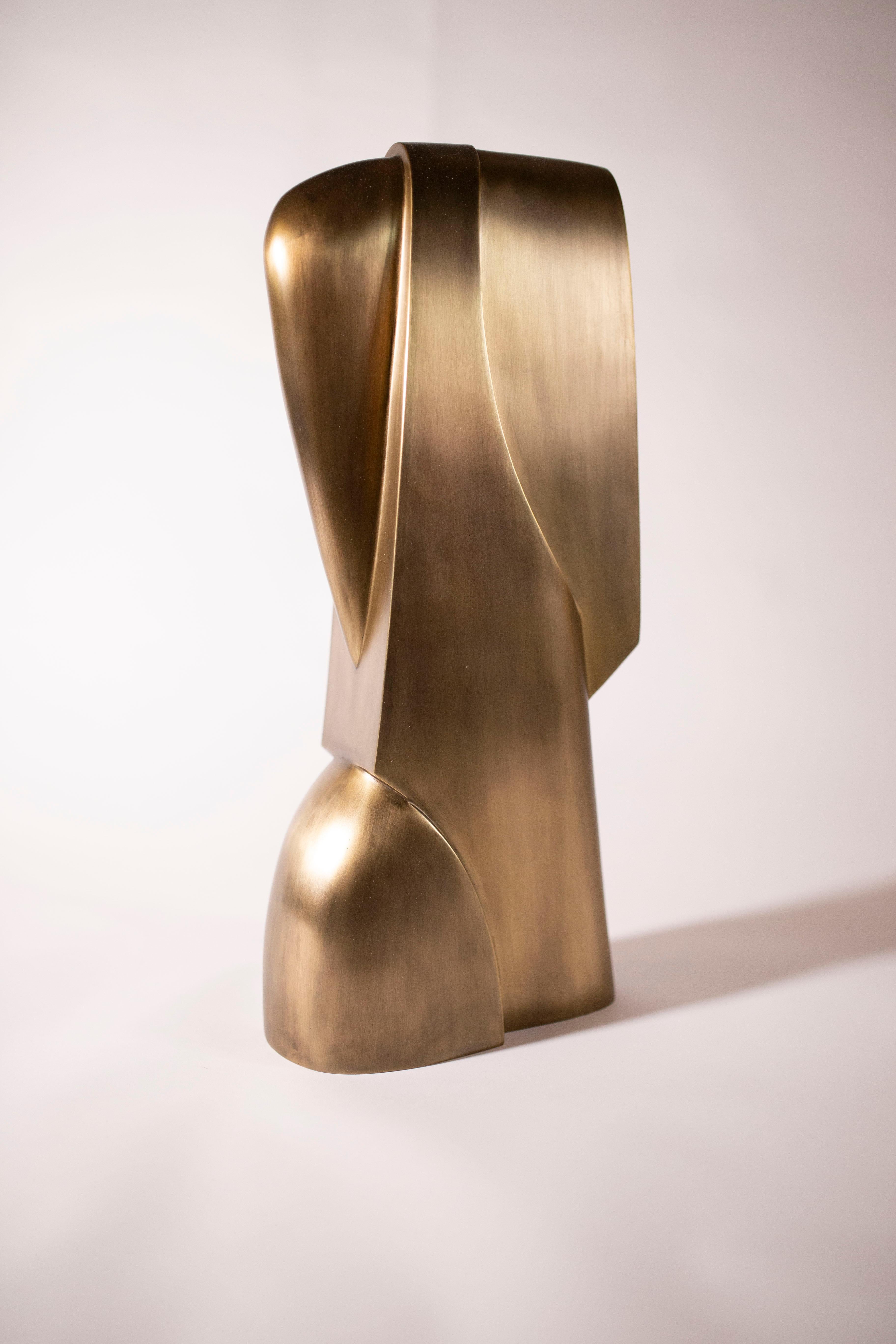 French Thaddeus Bronze-Patina Brass Sculpture by Patrick Coard Paris For Sale