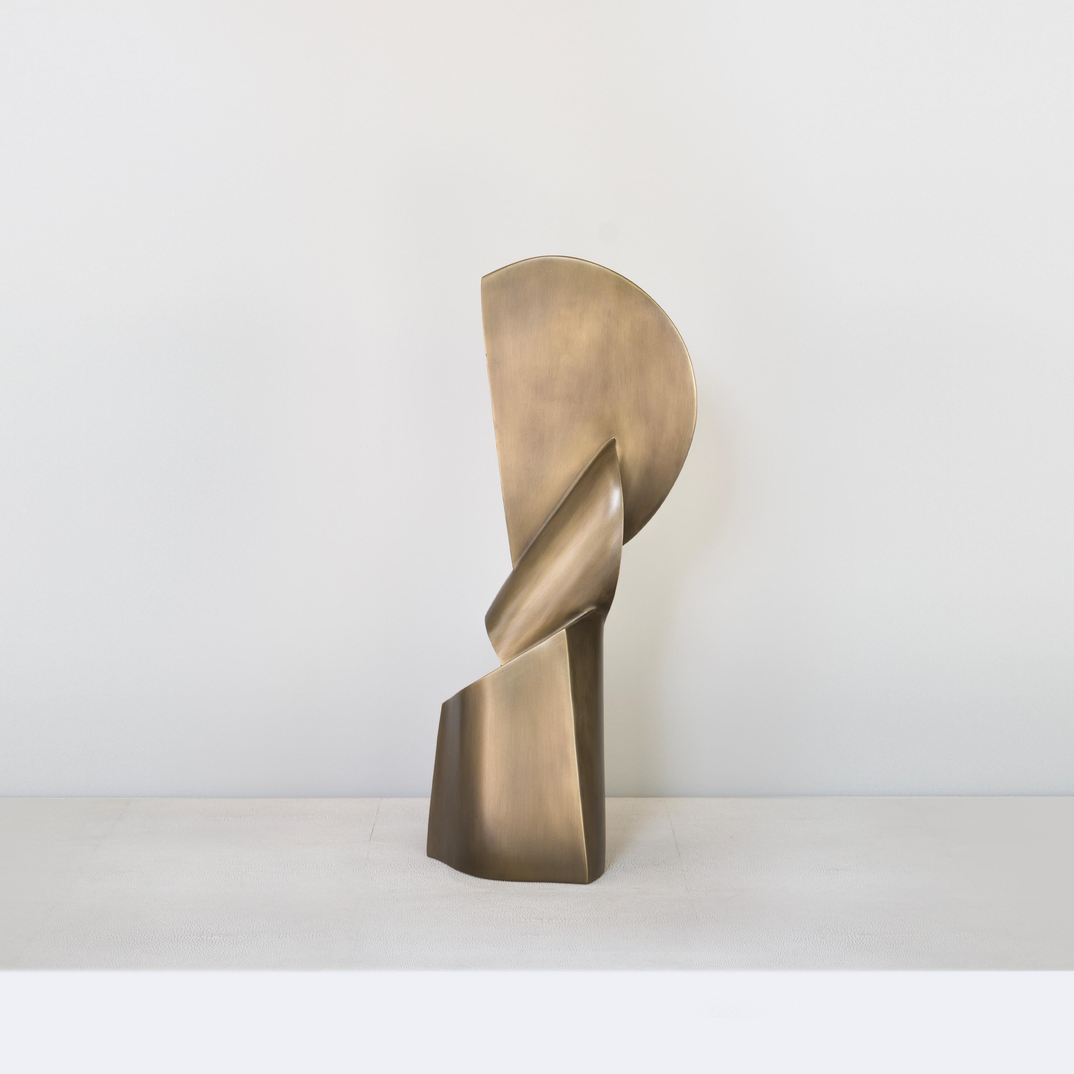Contemporary Thaddeus Bronze-Patina Brass Sculpture by Patrick Coard Paris For Sale