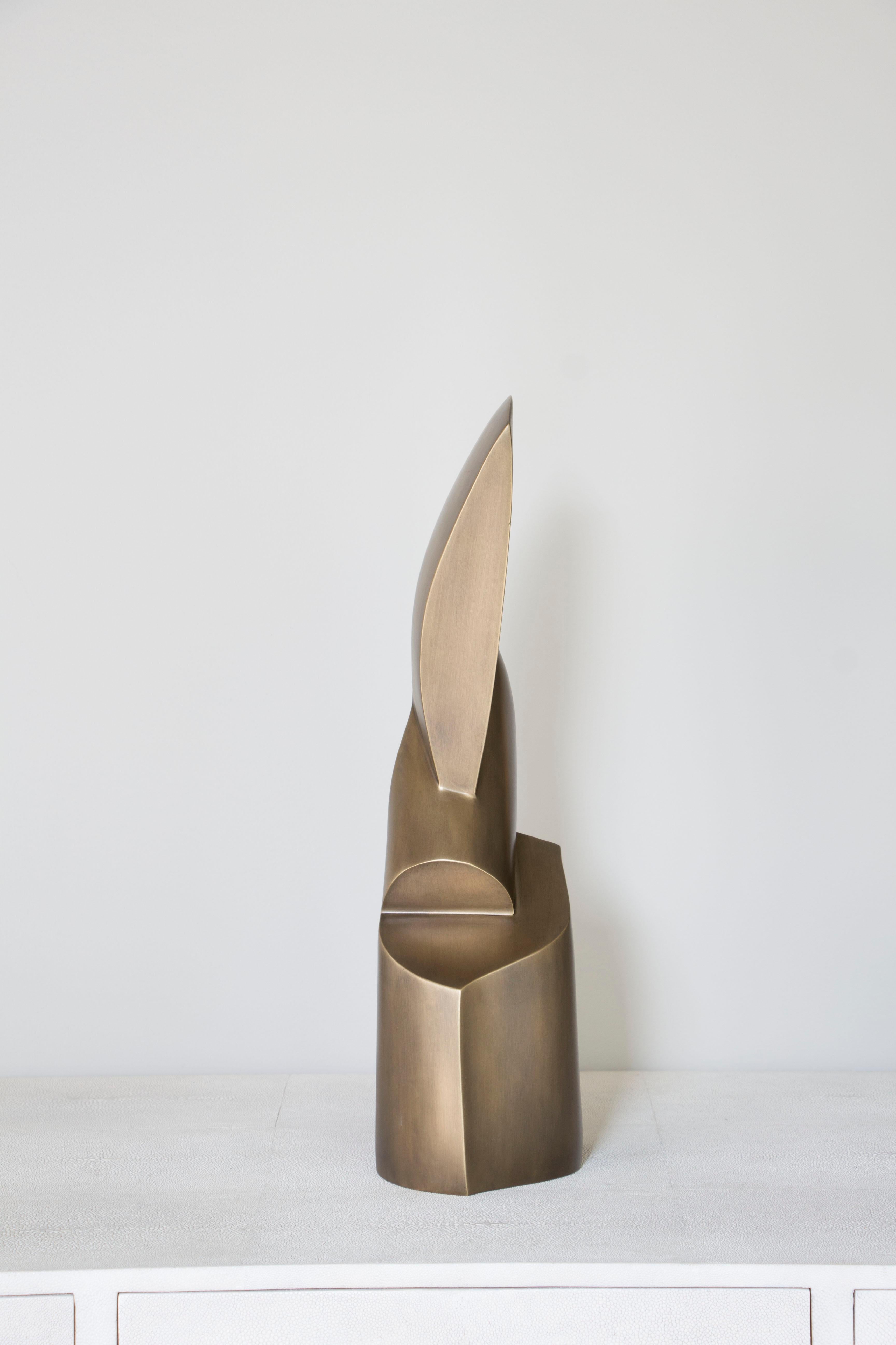 Myron Bronze-Patina Brass Sculpture by Patrick Coard Paris For Sale 1