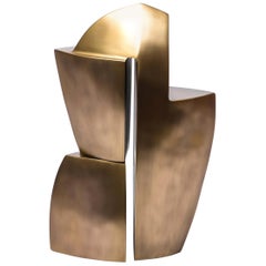 Abstract Bronze-Patina Brass Sculpture by Patrick Coard Paris