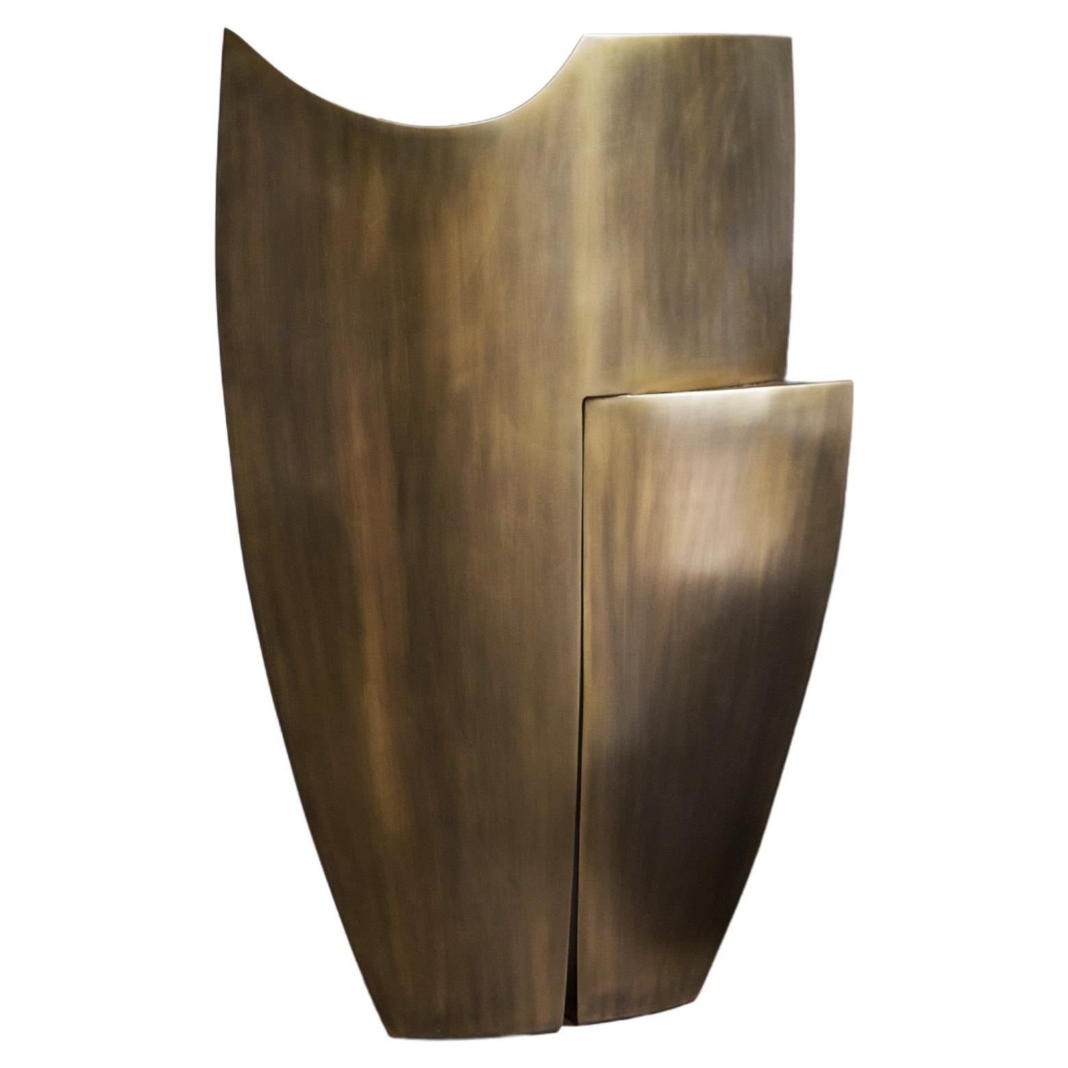 Kronos Bronze-Patina Brass Sculpture by Patrick Coard Paris