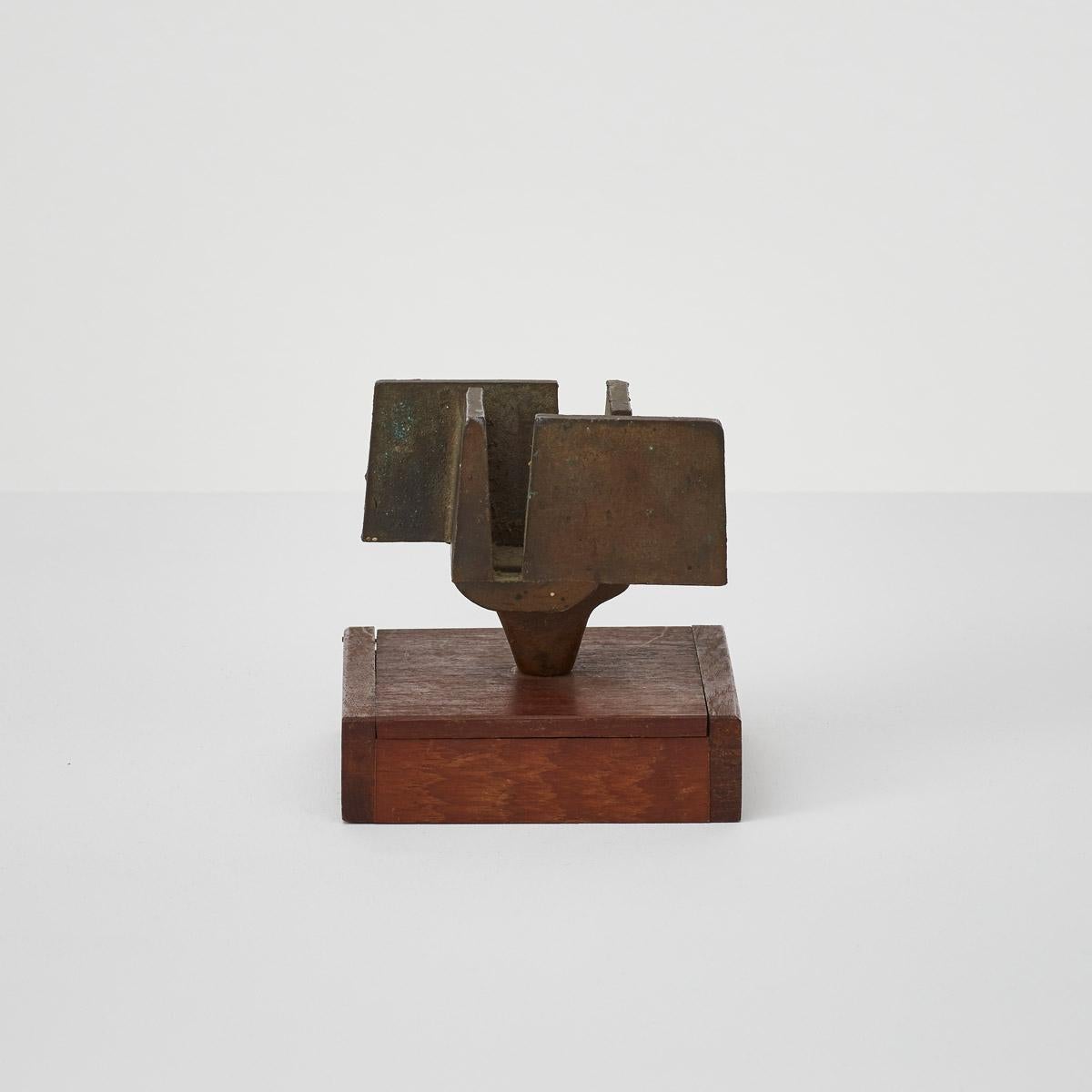 Abstract bronze sculpture box produced for Harrods London, 1971 1