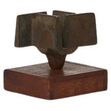 Abstract bronze sculpture box produced for Harrods London, 1971