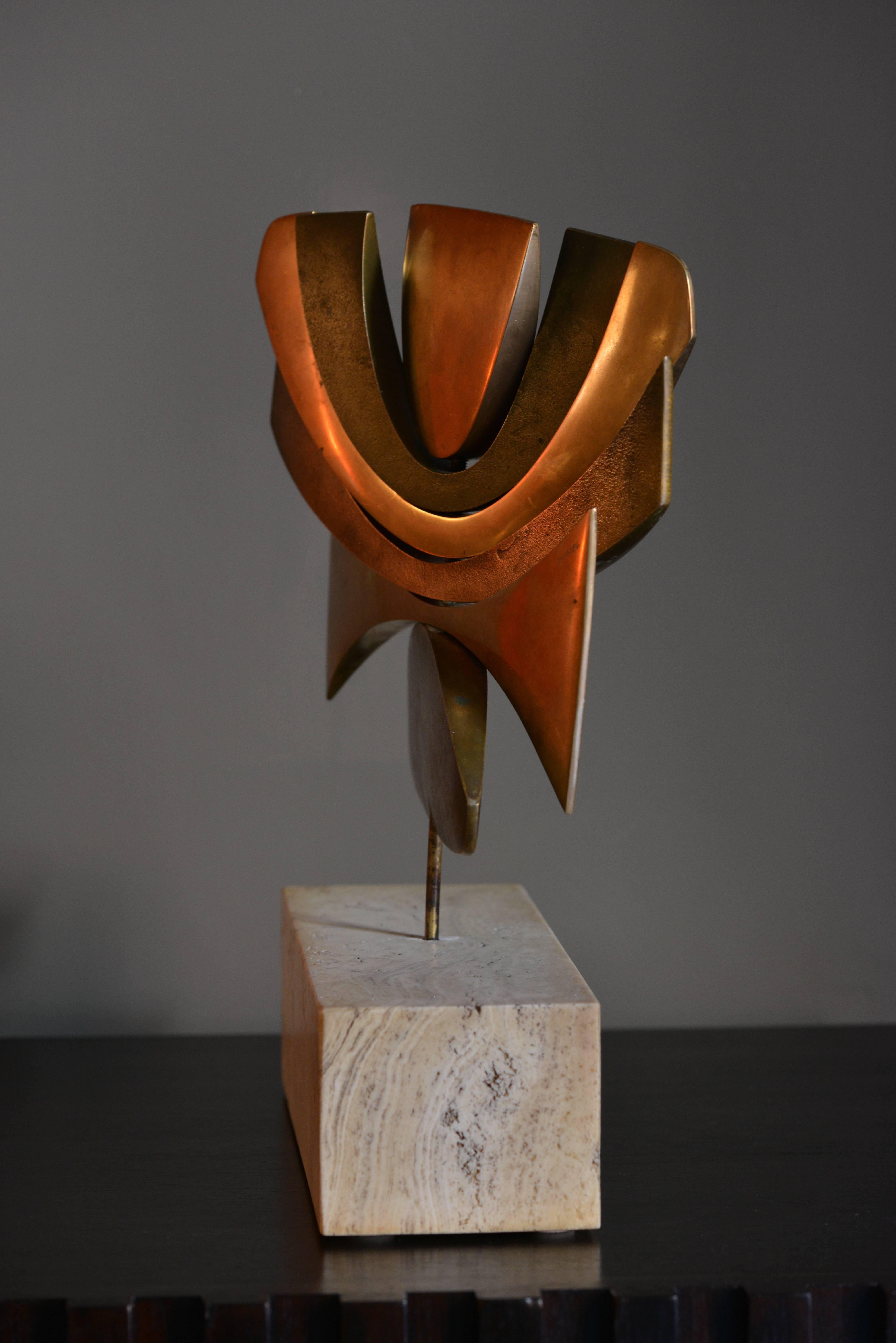 Abstract Bronze Sculpture by Alain Cantarel, France, 1970s In Excellent Condition In Roma, IT