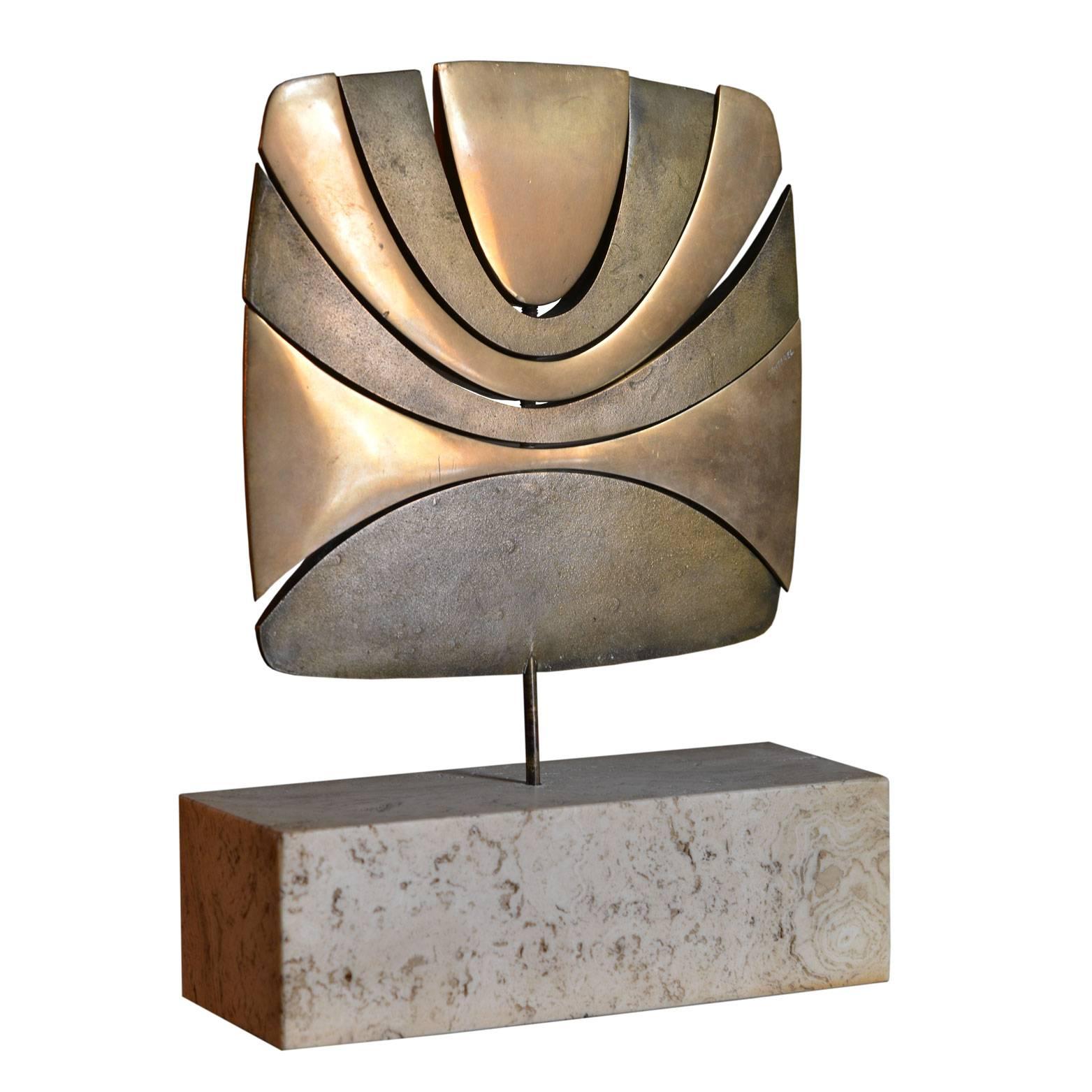 Abstract Bronze Sculpture by Alain Cantarel, France, 1970s