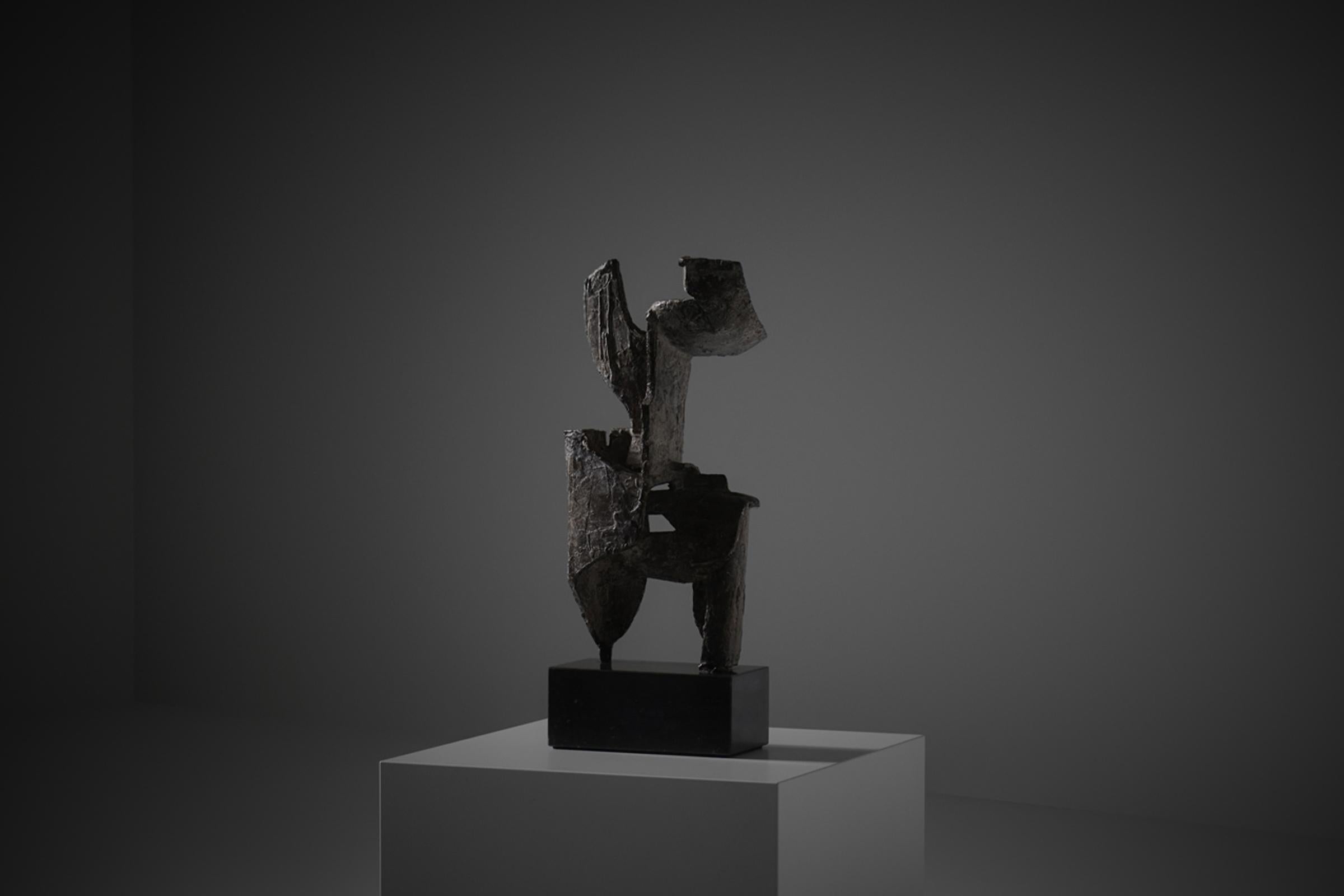 Abstrakte Bronzeskulptur von André Willequet, Belgien 1970er Jahre im Angebot 5