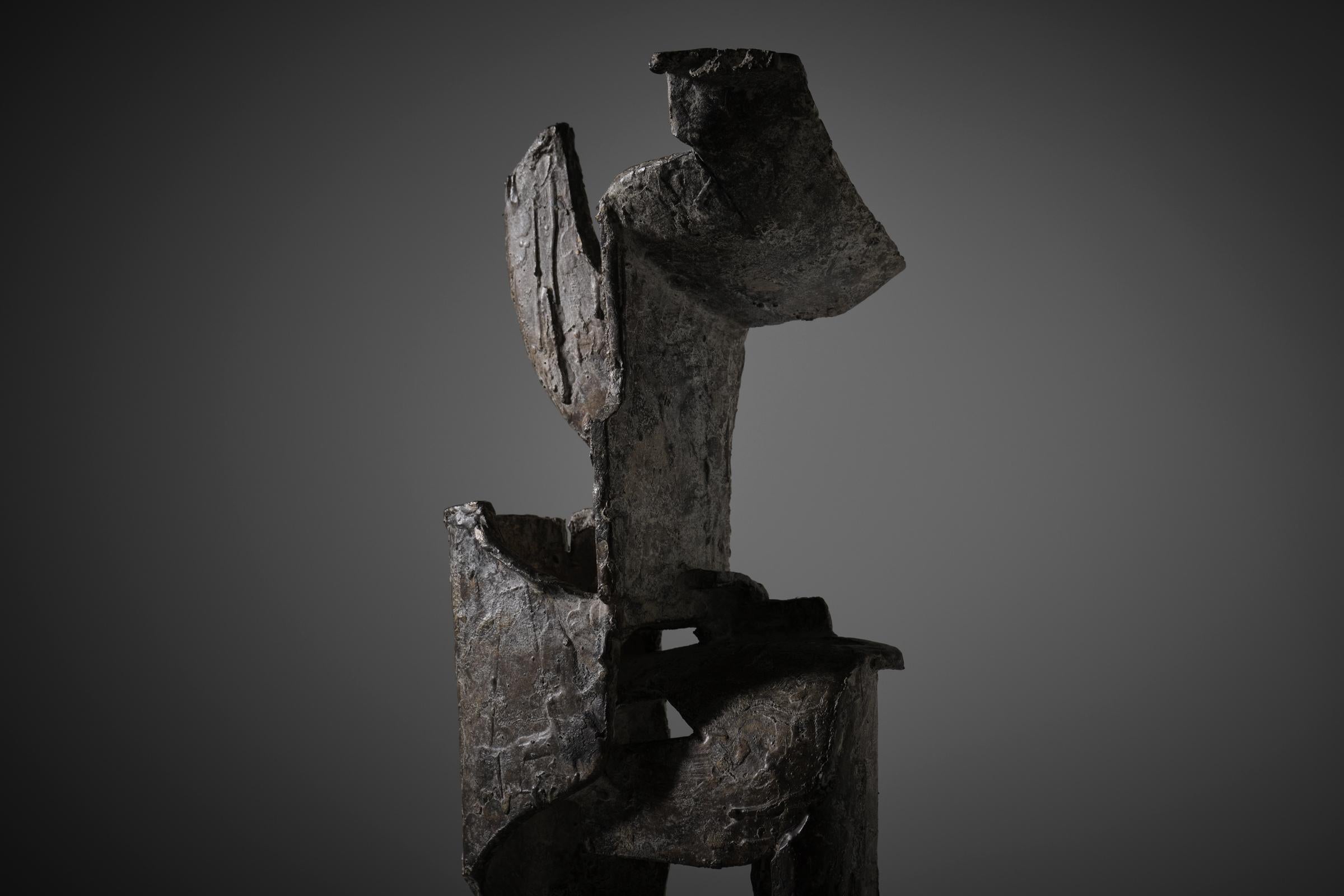Abstract bronze sculpture by André Willequet, Belgium 1970s For Sale 1