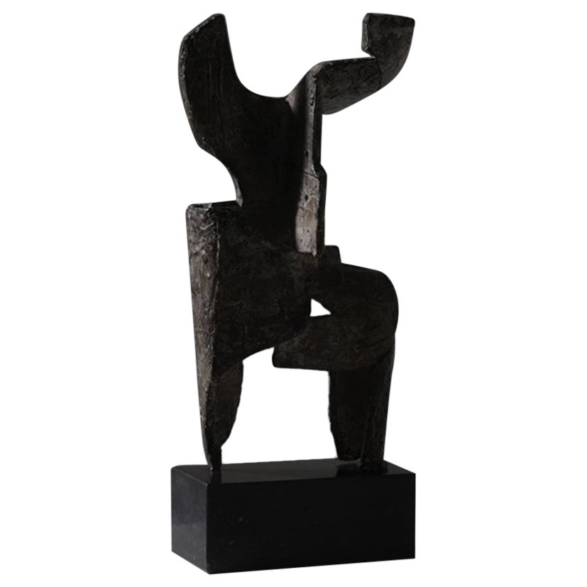 Abstract bronze sculpture by André Willequet, Belgium 1970s
