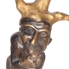 Abstrakte Bronzeskulptur von Claudia Katrin Leyh „Joker“, limitierte Auflage 1/13