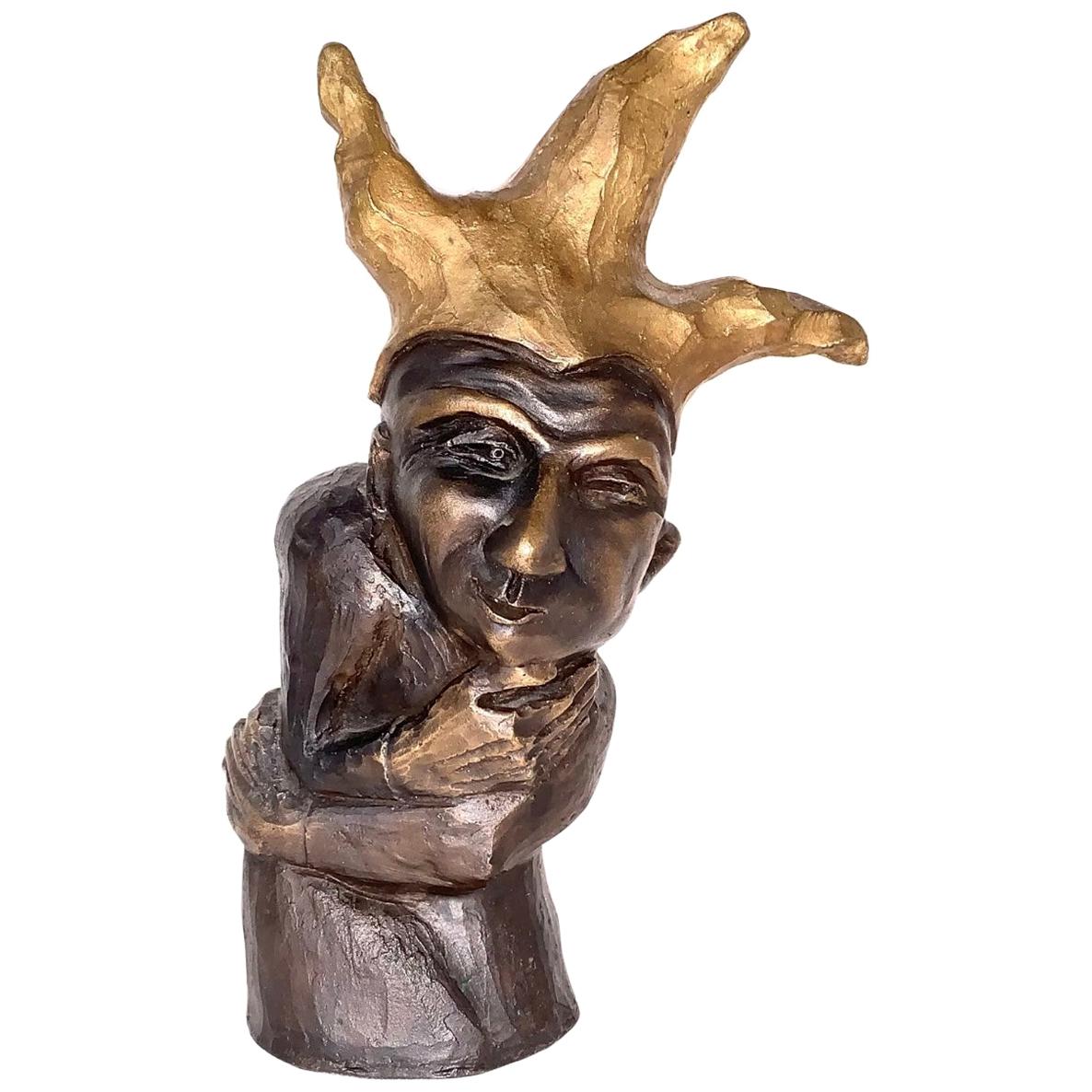 Abstract Bronze Sculpture by Claudia Katrin Leyh "Joker" limited Edition 1/13 For Sale