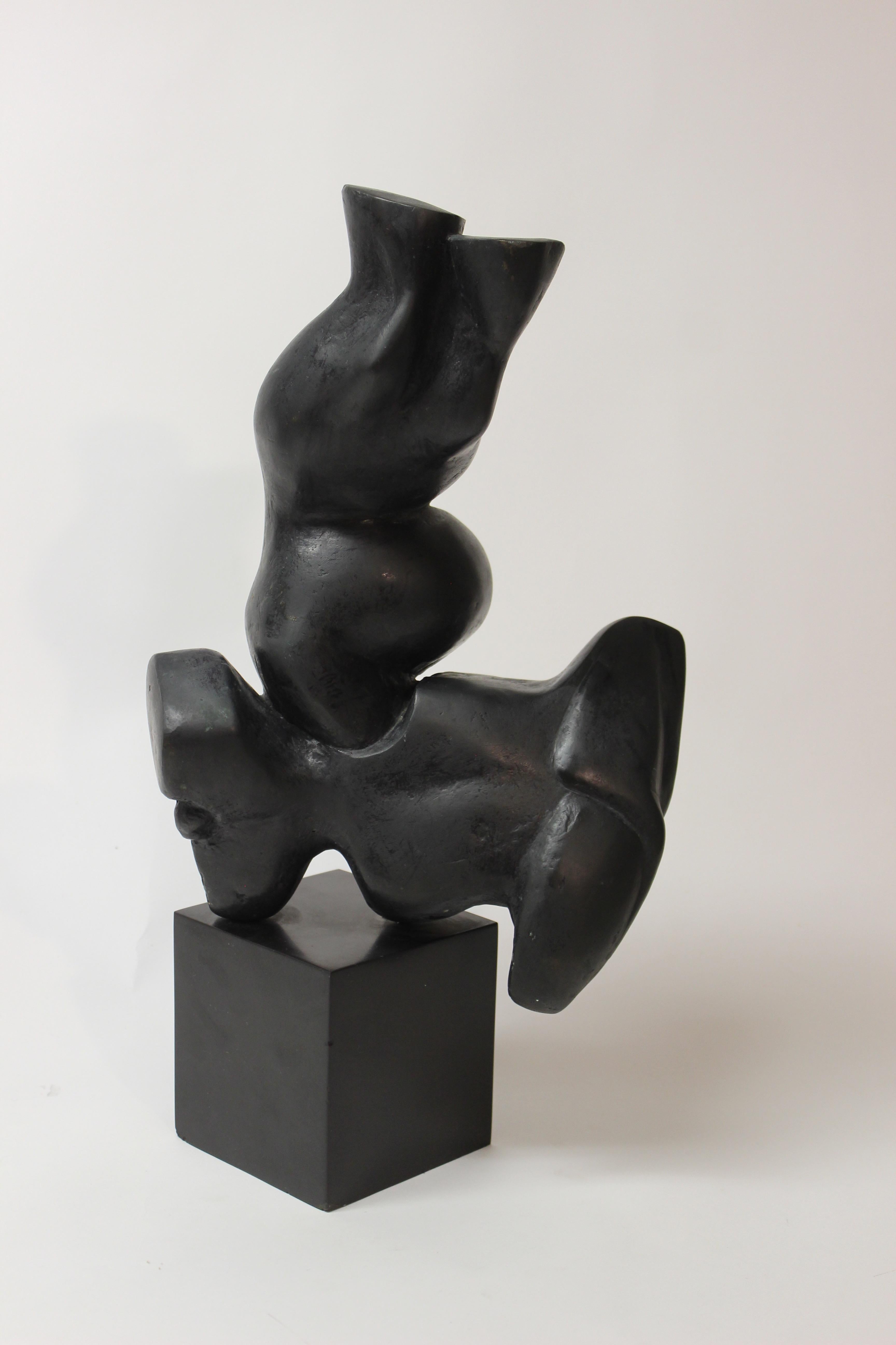 Abstract bronze sculpture by Elbert Weinberg.