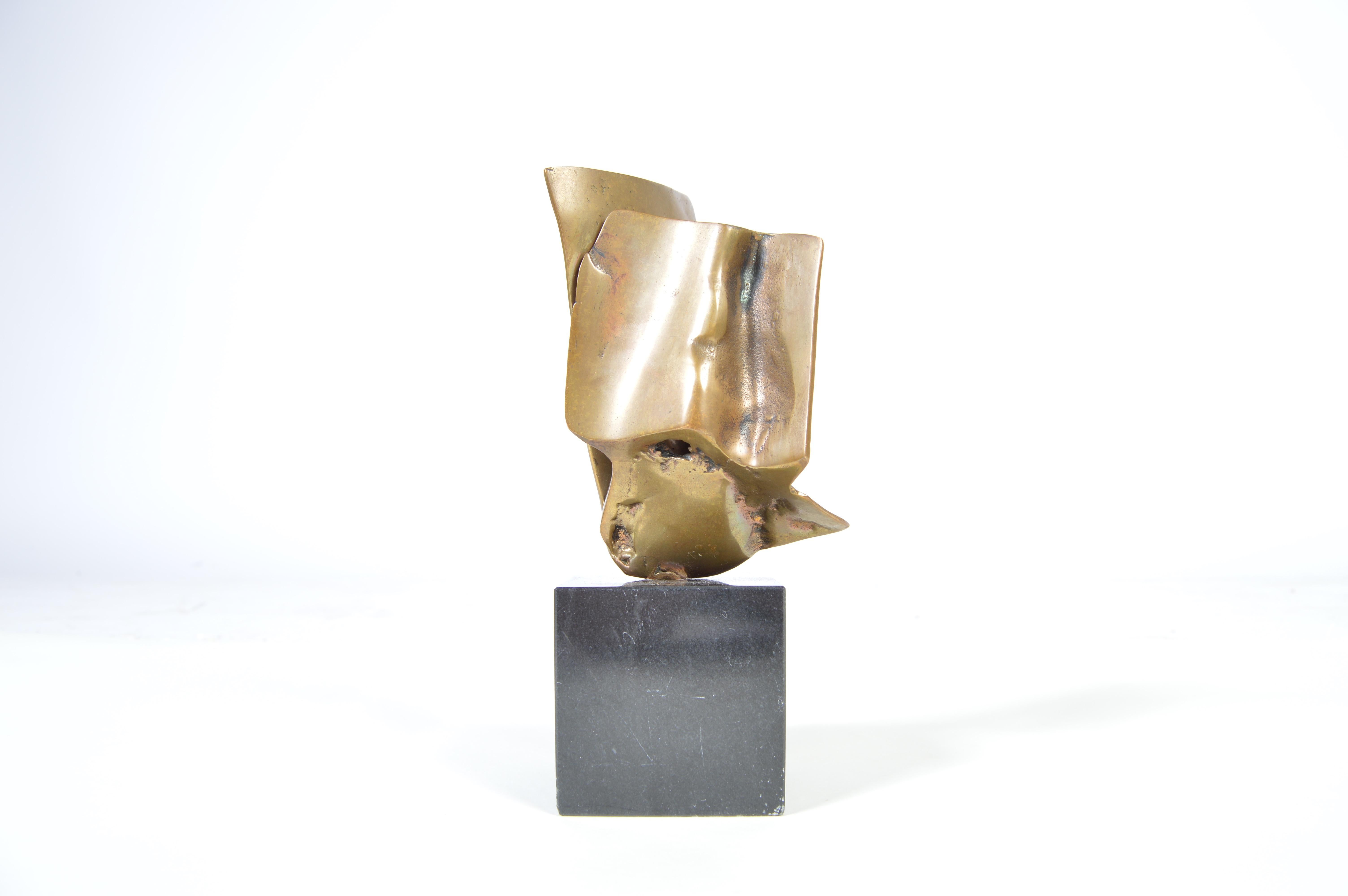 Spanish Abstract Bronze Sculpture by Jorge Castillo Signed, circa 1970, Spain