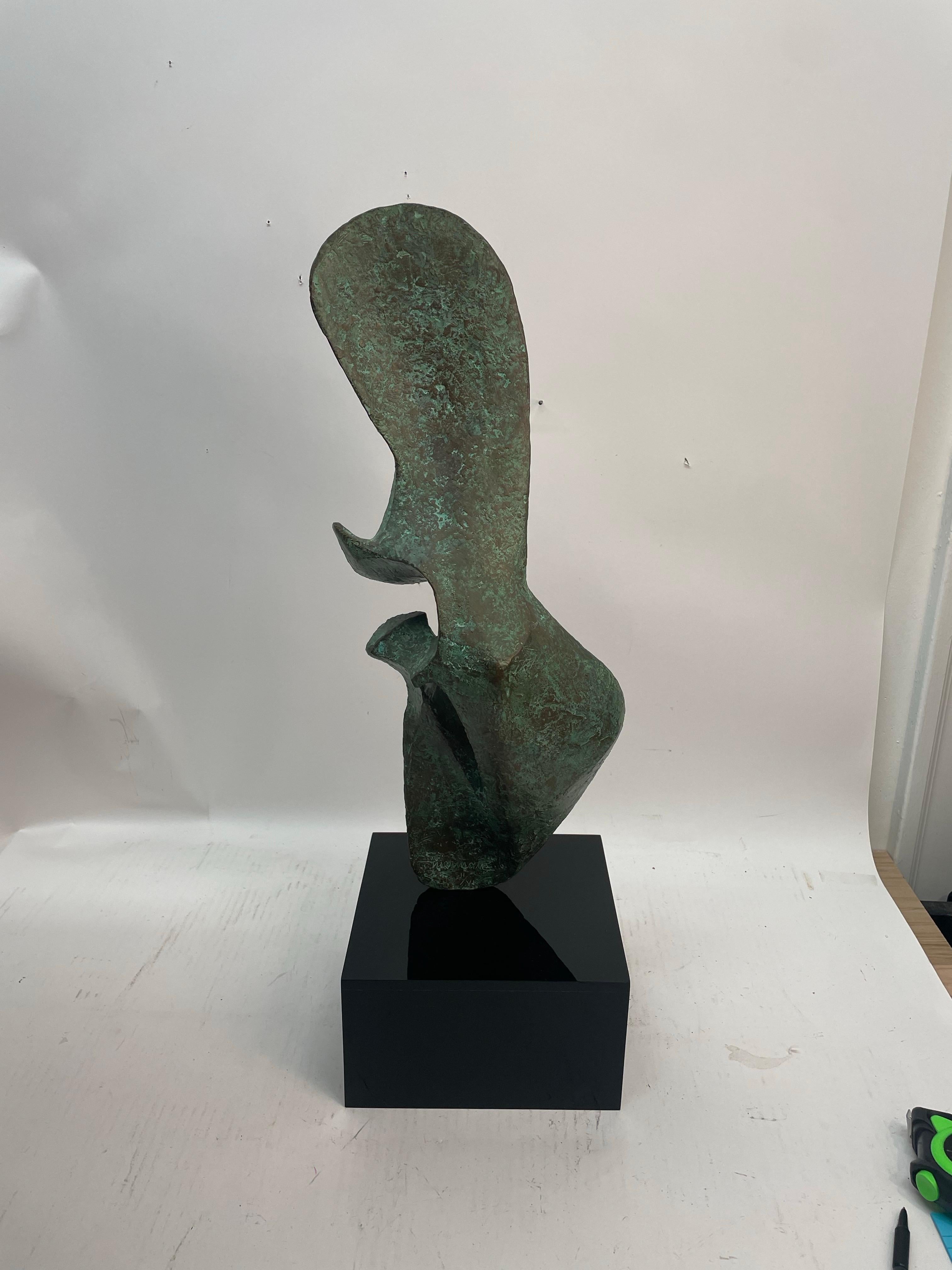 Escultura abstracta en bronce de Leonardo Nierman en Bueno estado para la venta en Winnetka, IL