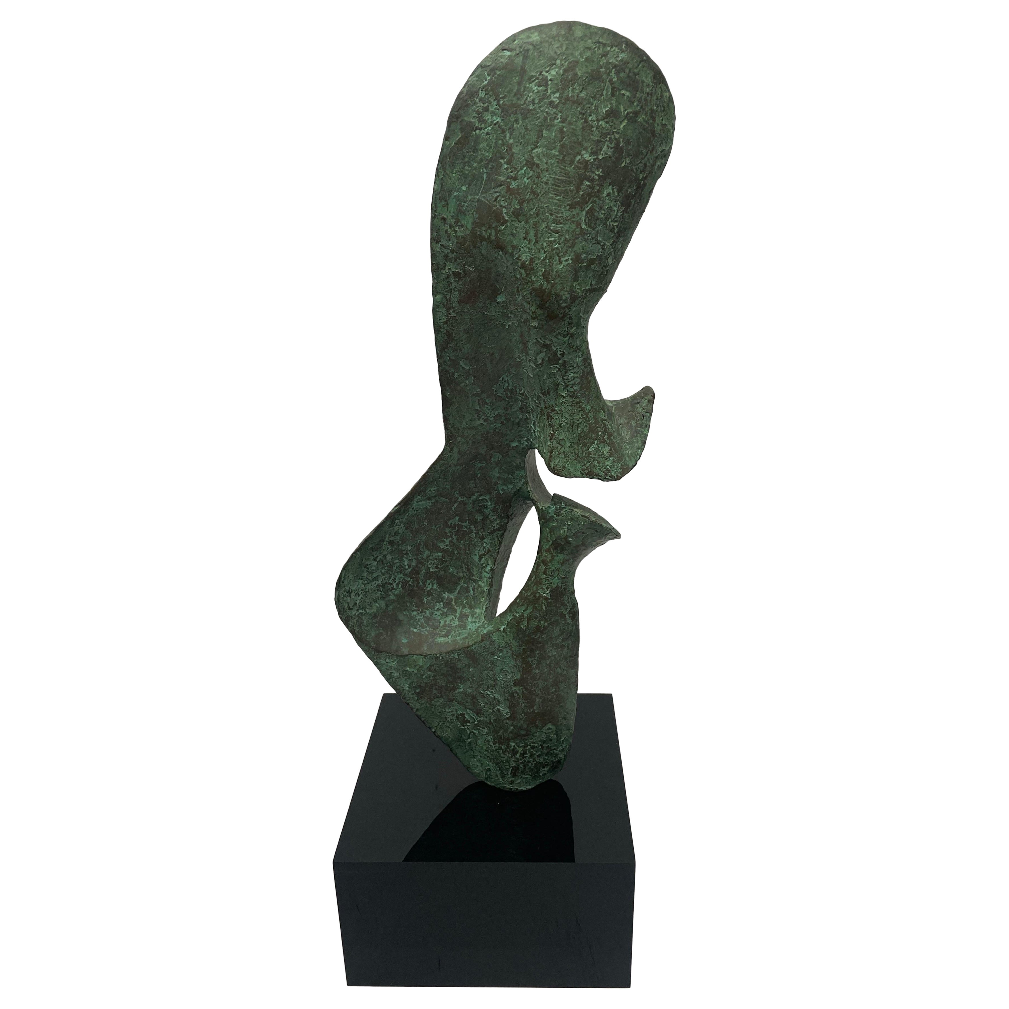Abstrakte Bronzeskulptur von Leonardo Nierman