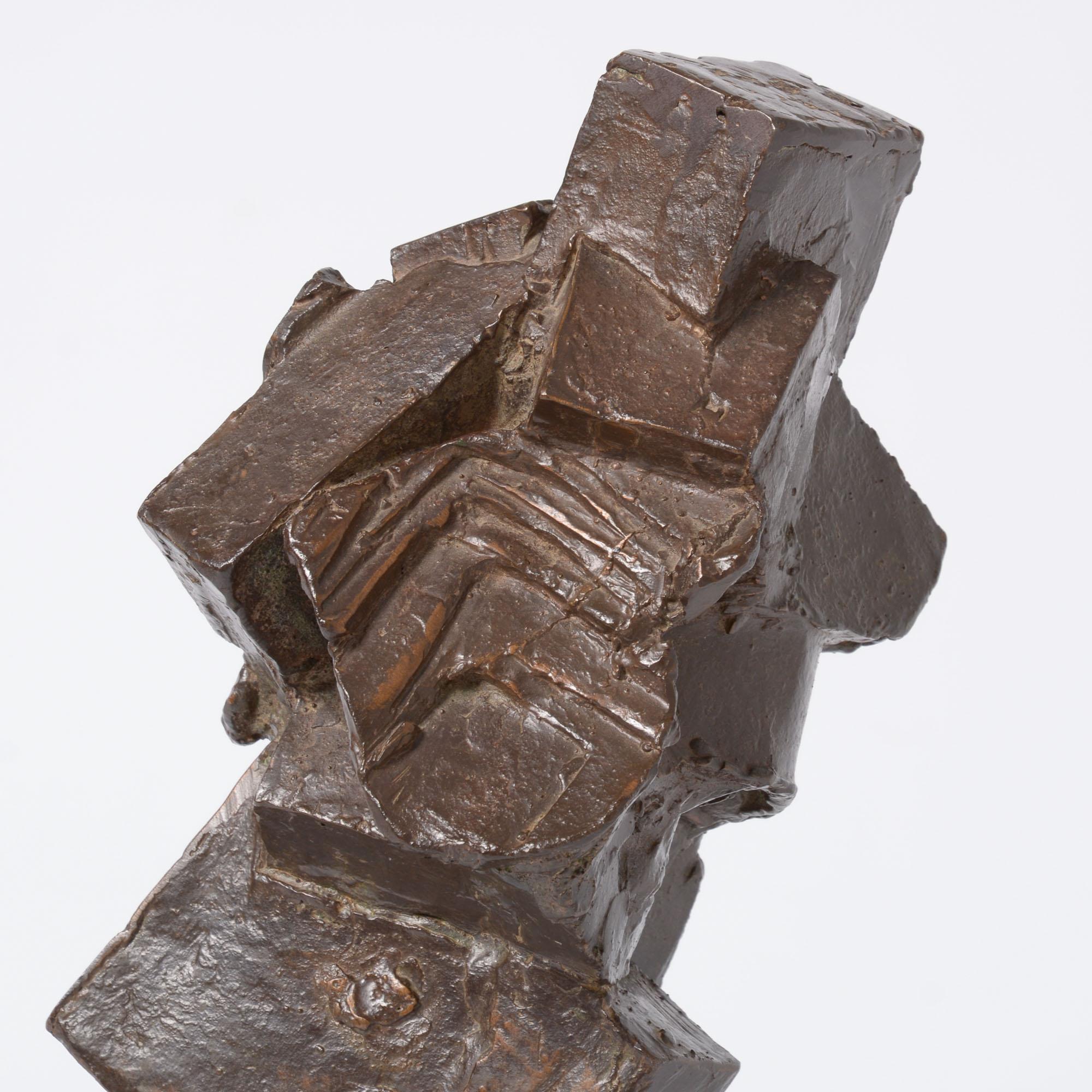 Patinated Abstract Bronze Sculpture by Luc Verschueren