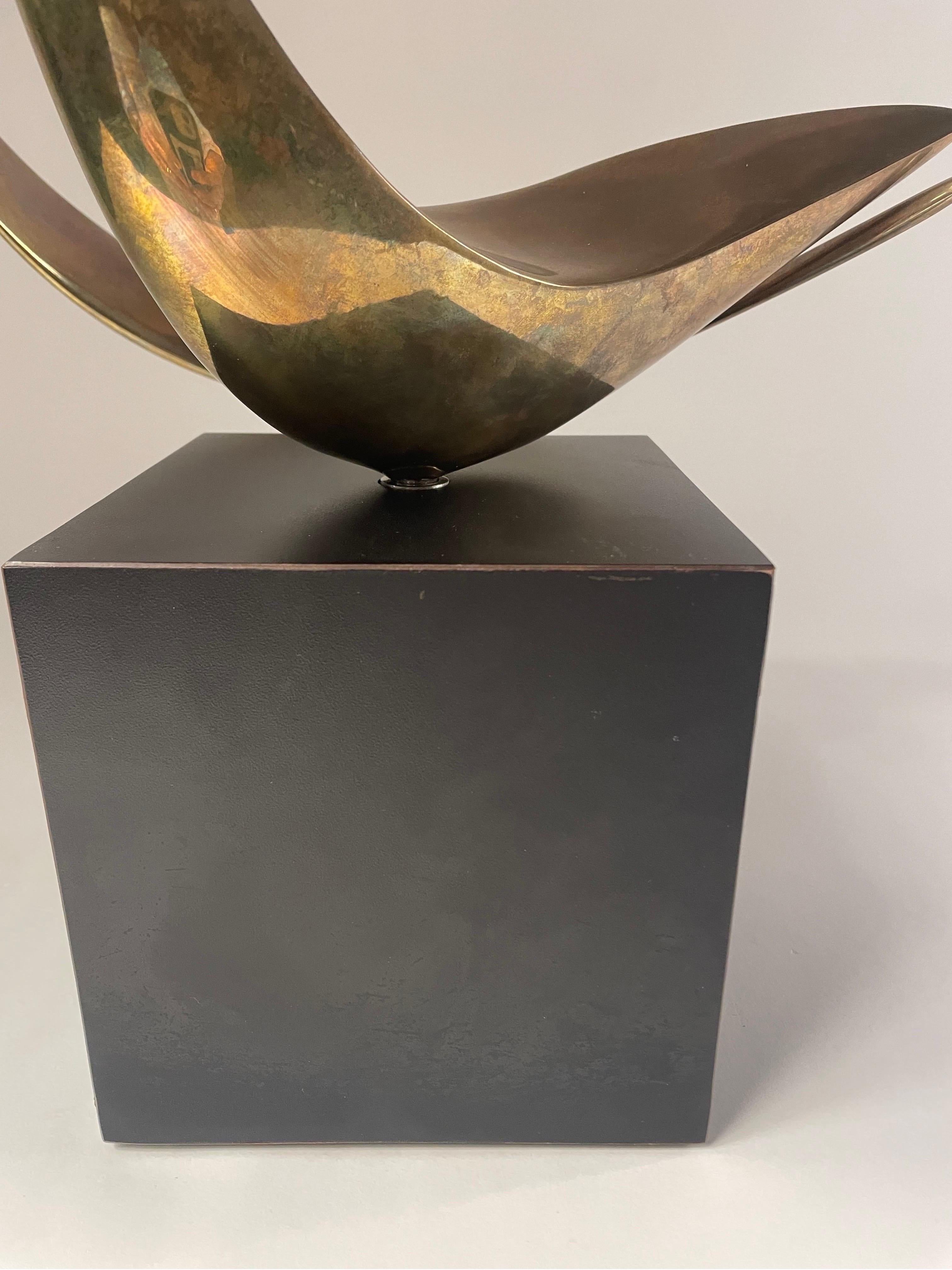 Late 20th Century Abstract bronze sculpture by Robbie Robins For Sale