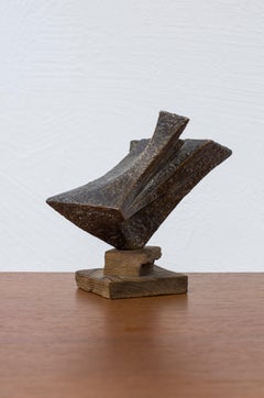 Escultura abstracta en bronce del escultor sueco Bengt Amundin, años 50