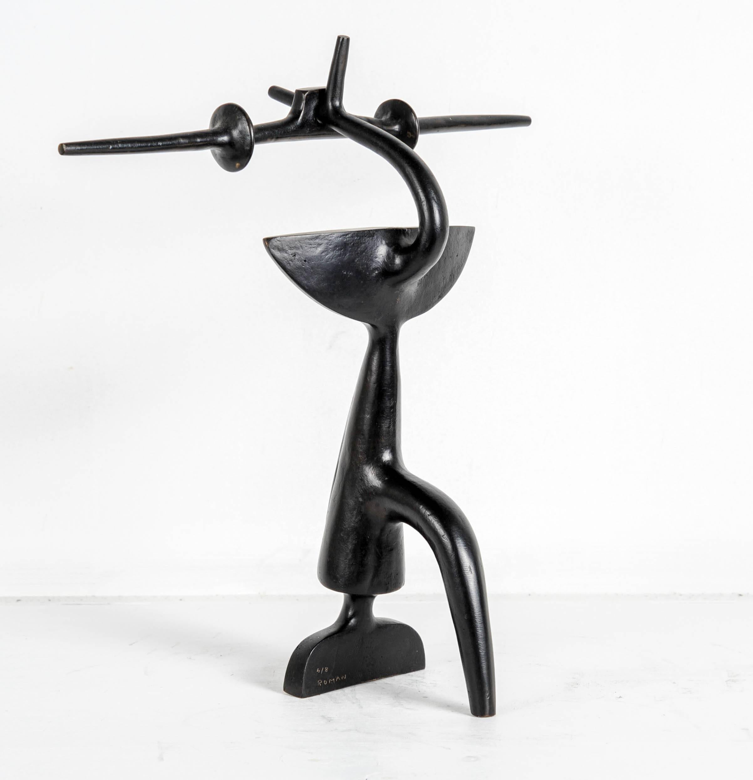 Late 20th Century Abstract Bronze Sculpture by Victor Roman For Sale