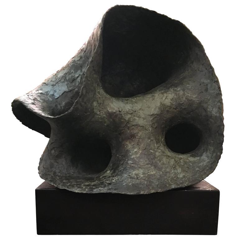 A textured abstract bronze with incredible patina from the 