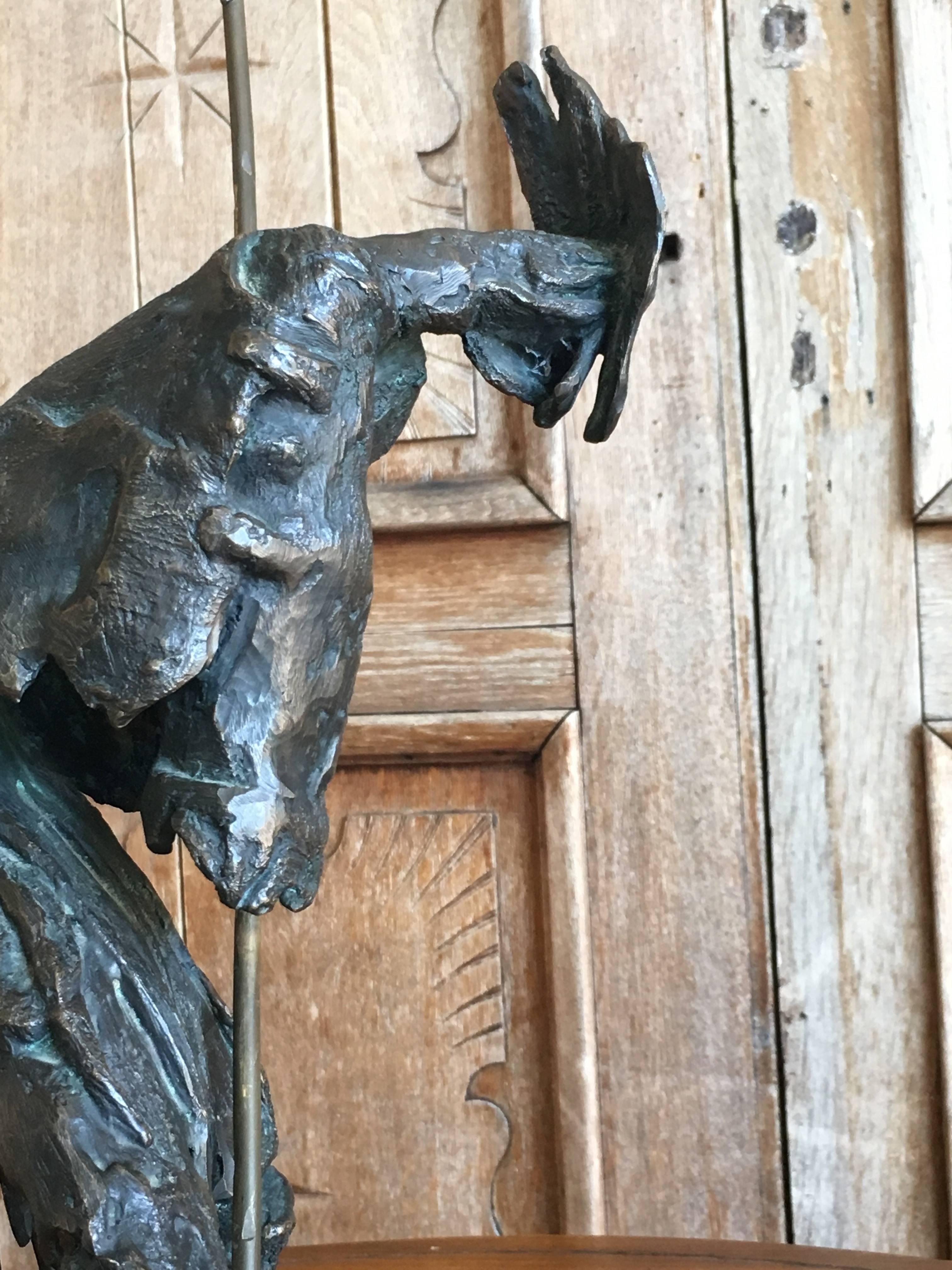 Mid-Century Modern Sculpture abstraite en bronze de Don Quixote en vente