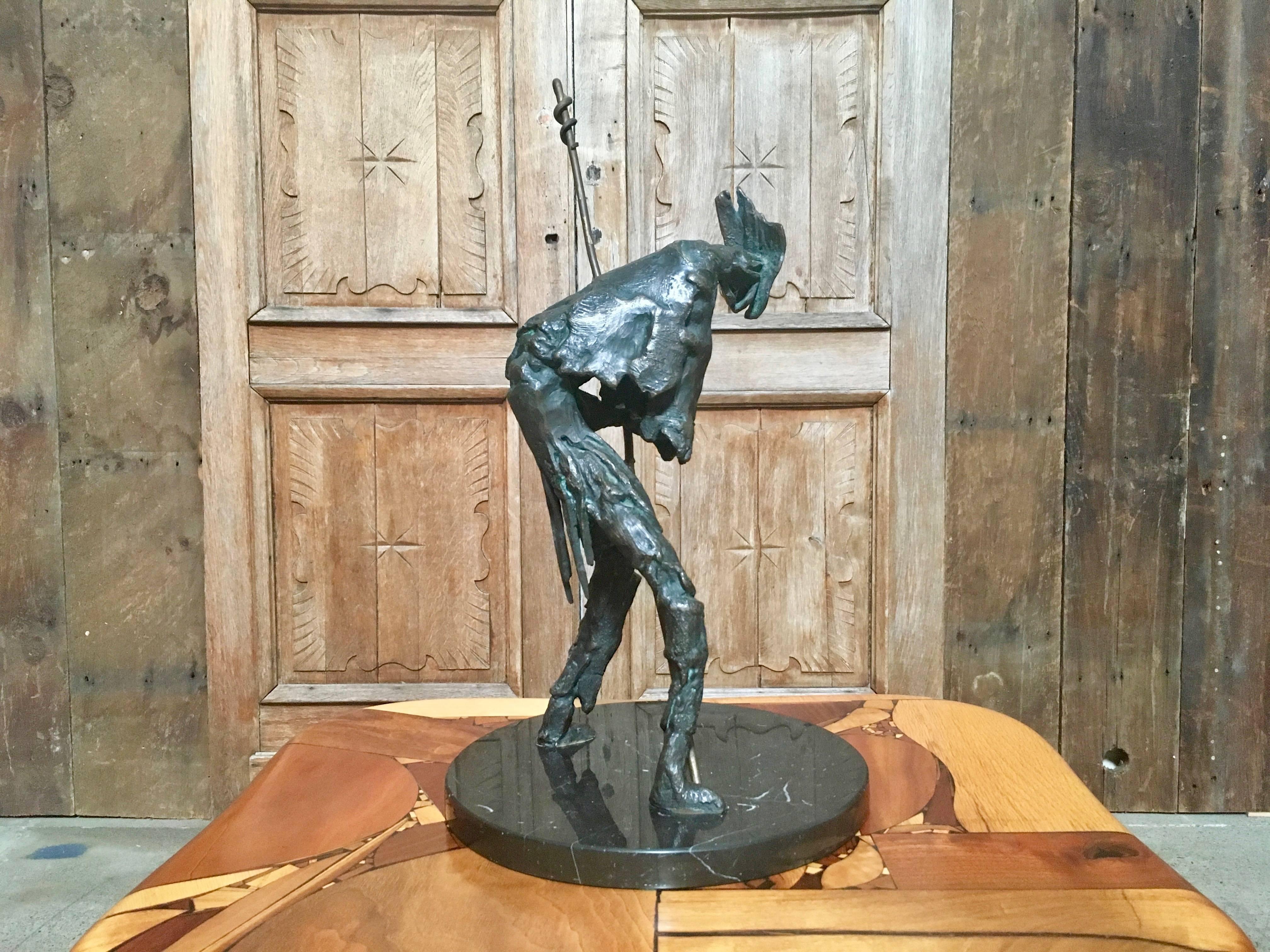 Mid-Century Modern Abstract Bronze Sculpture of Don Quixote For Sale