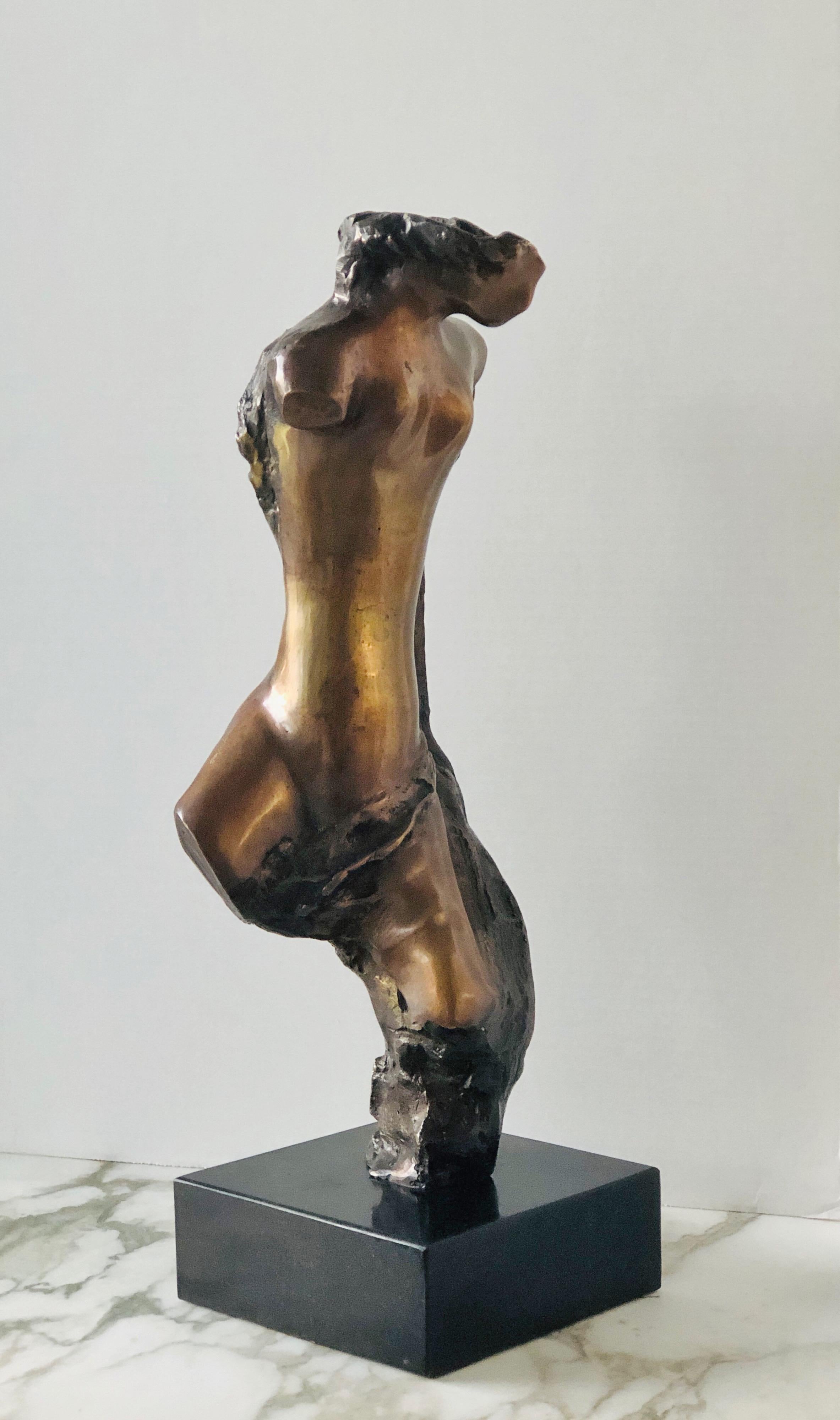 Mid-20th Century Abstract Bronze Sculpture of Modern Nude 