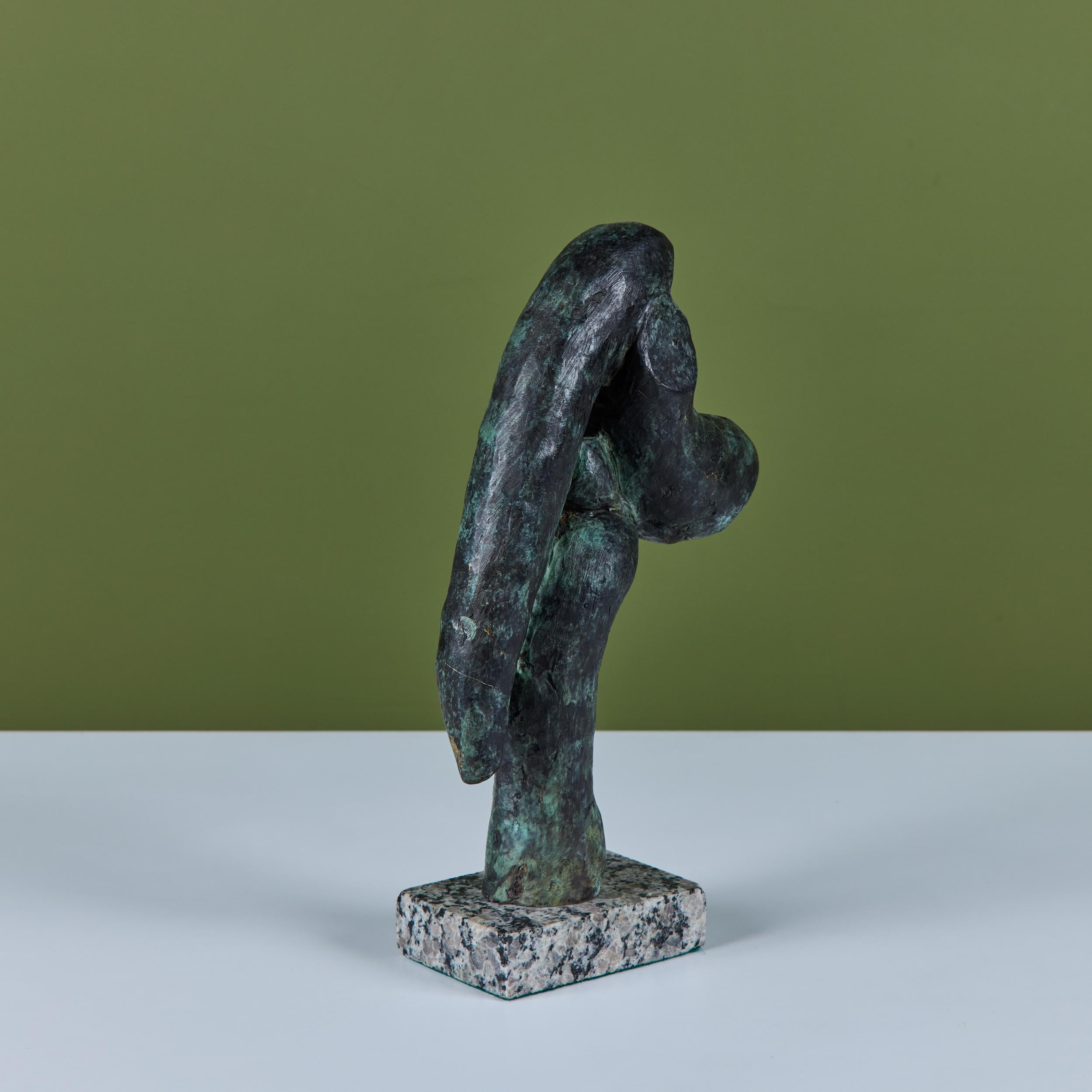 Abstract Bronze Sculpture on Granite Base en venta 2
