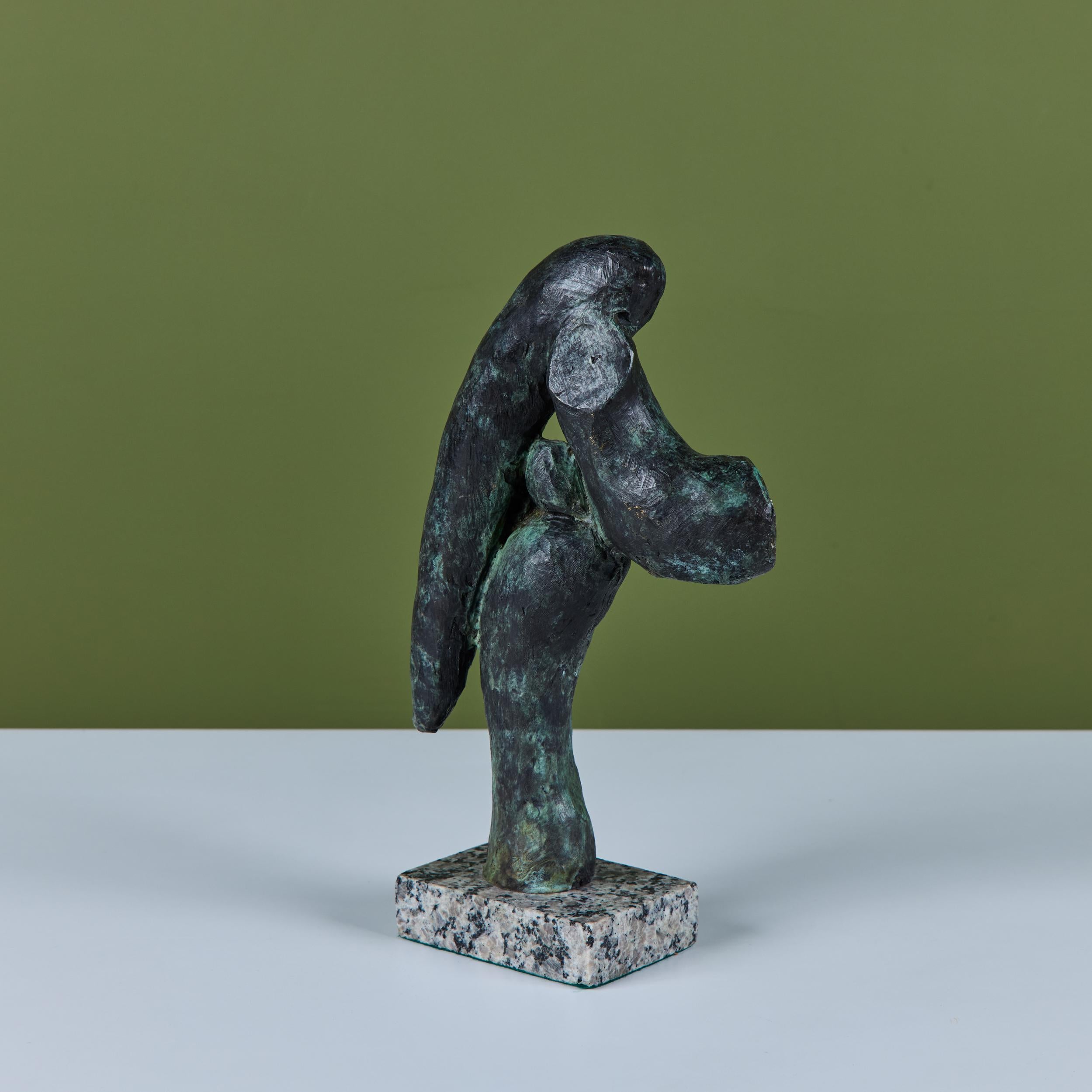 Abstract Bronze Sculpture on Granite Base siglo XX en venta