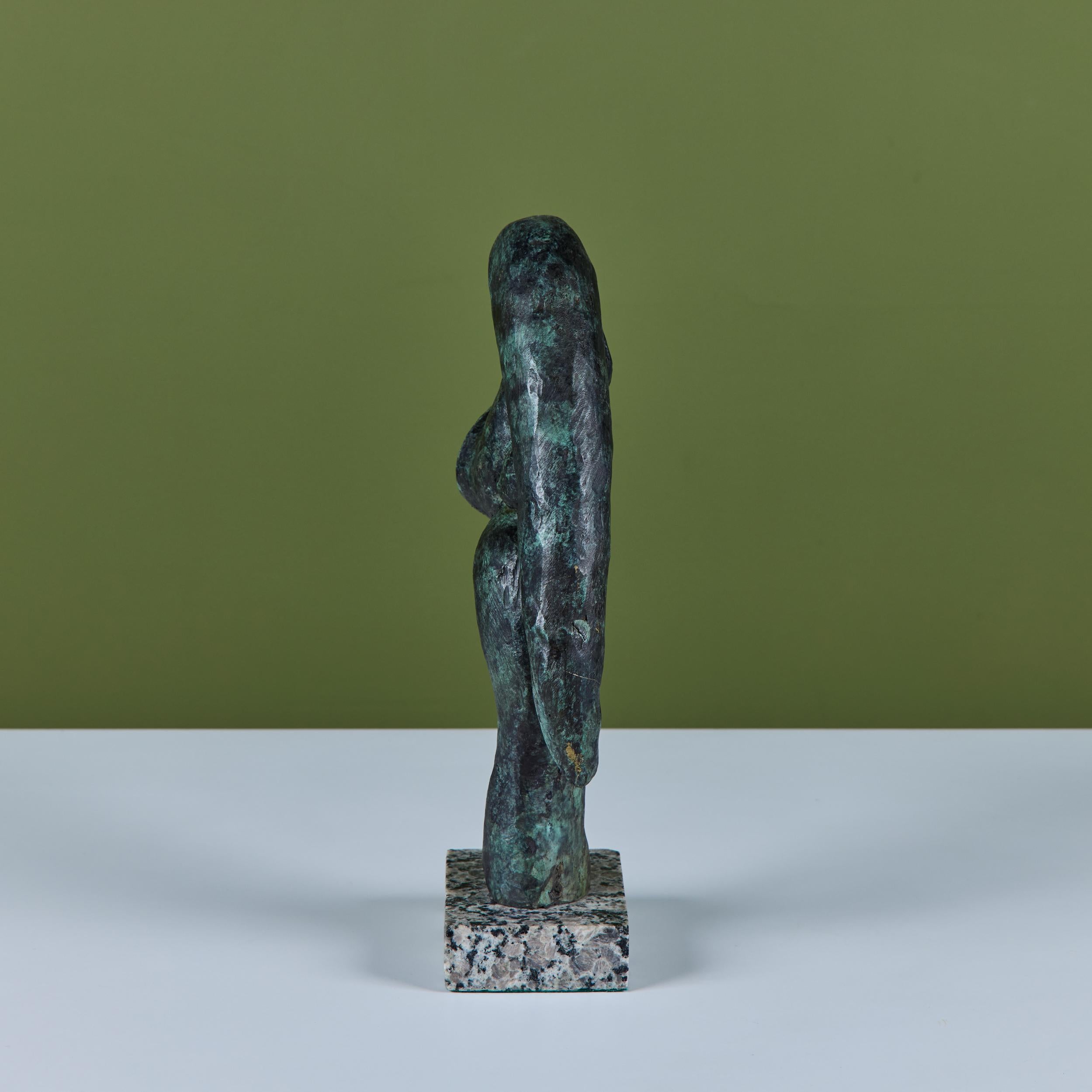 Abstract Bronze Sculpture on Granite Base en venta 1