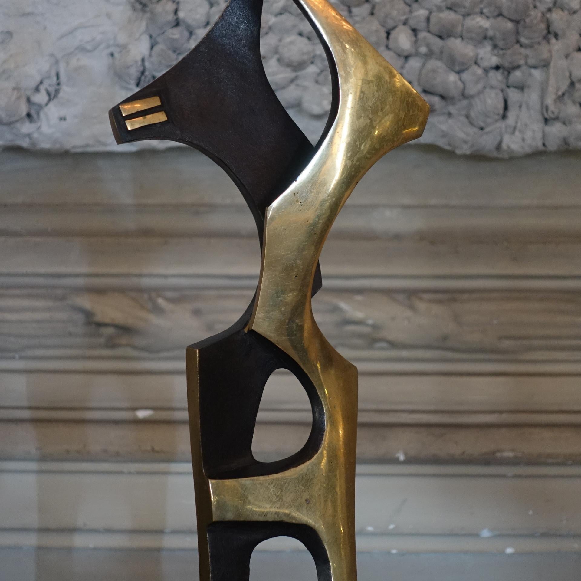 Contemporary Abstract Bronze Sculpture, Signed Tandu. L. 2015