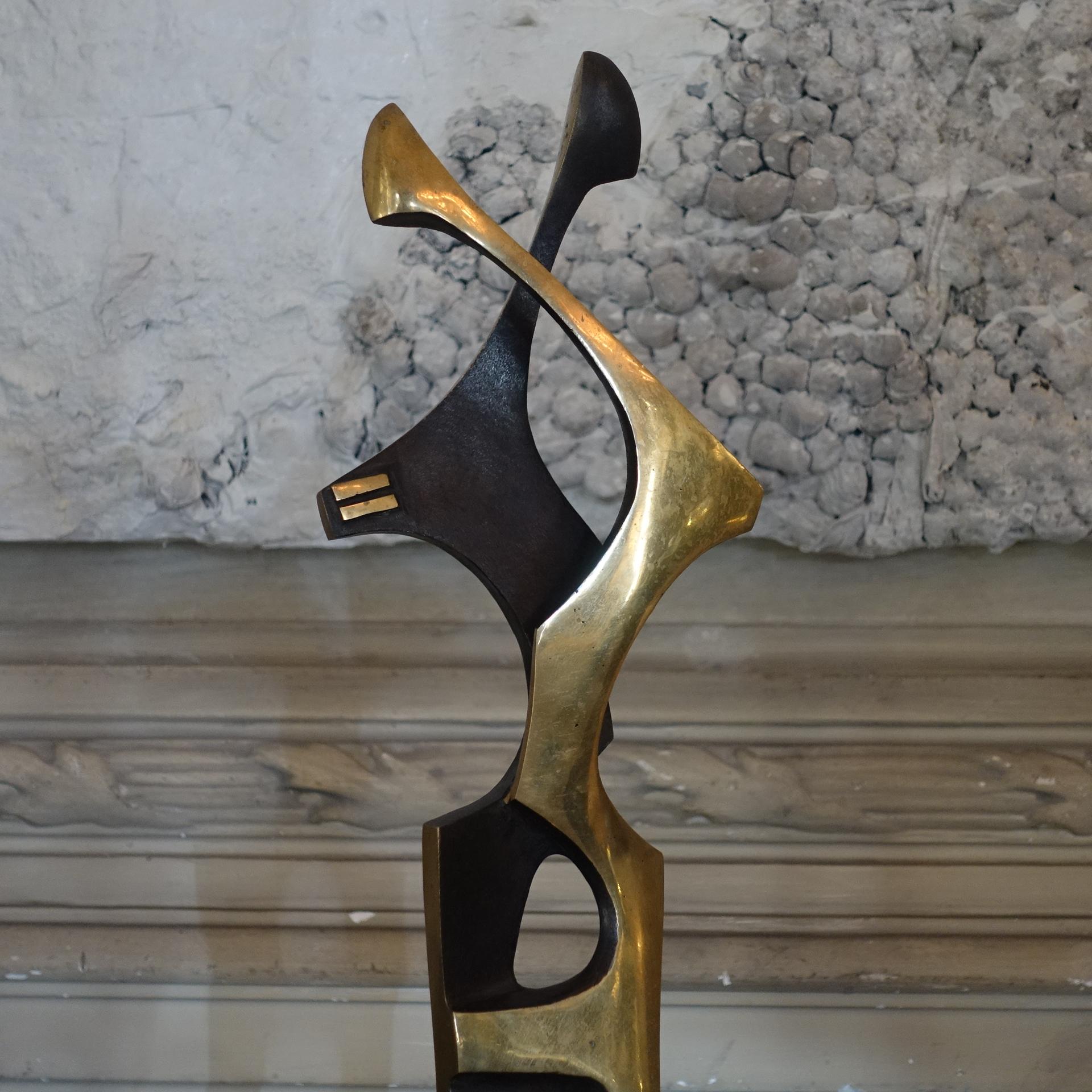 Abstract Bronze Sculpture, Signed Tandu. L. 2015 3