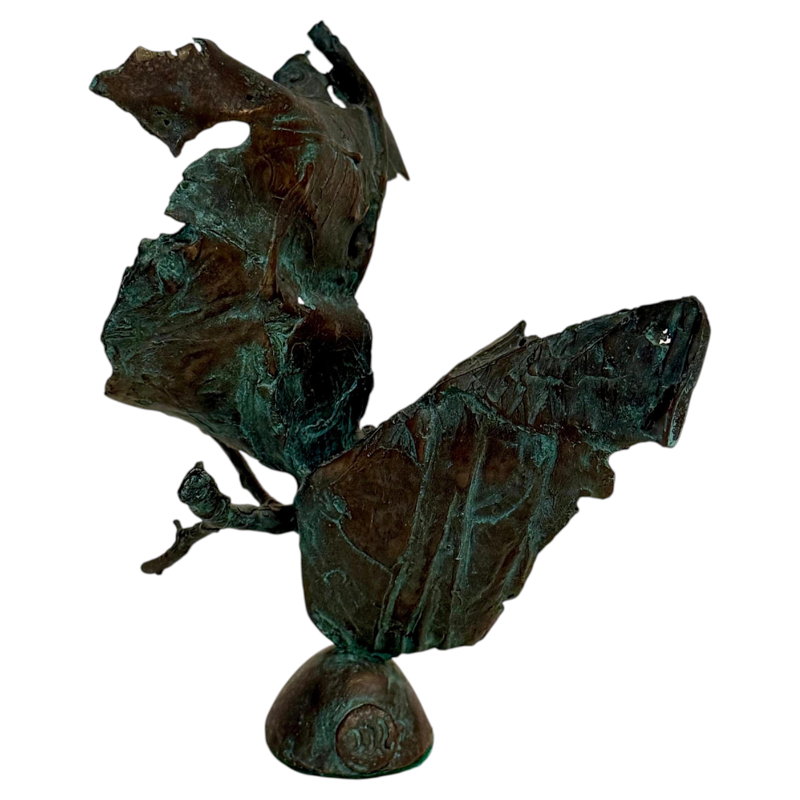 Abstract Bronze Sculpture titled “Butterfly” by Ryokichi Mukai, Japan c1970s